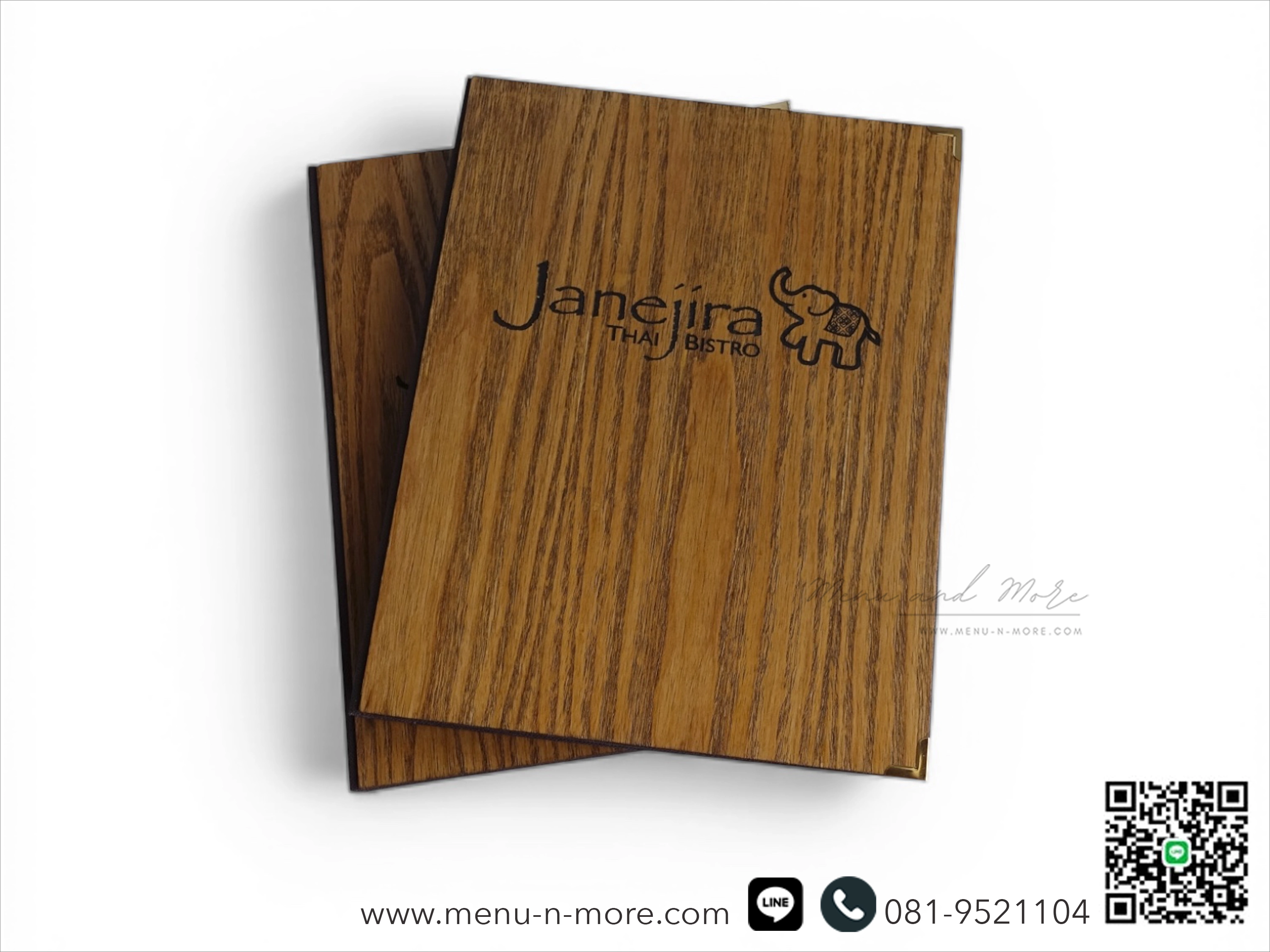 แฟ้มเมนูอาหารทำจากไม้