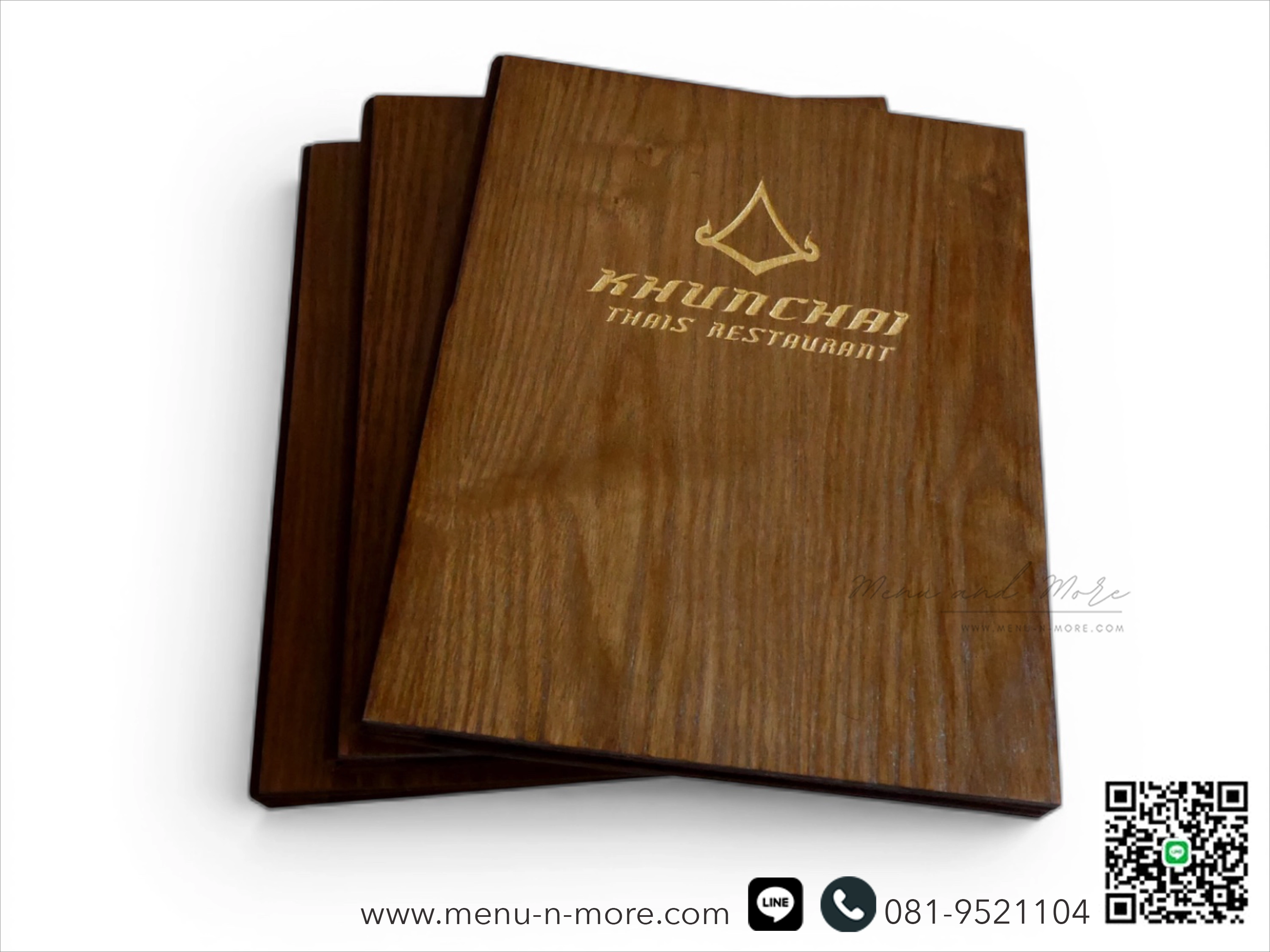 แฟ้มเมนูอาหารทำจากไม้