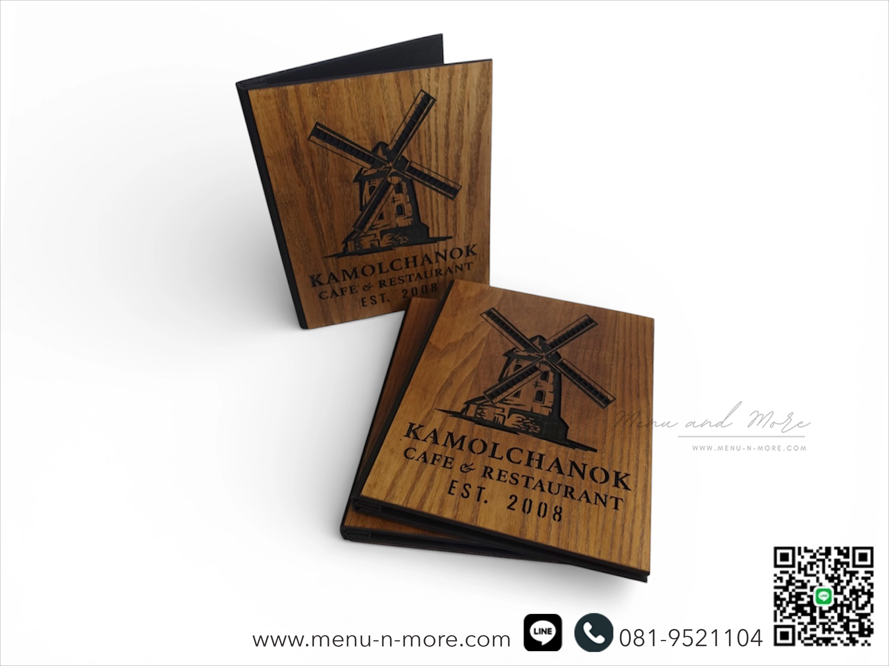 แฟ้มปกเมนูอาหารทำจากไม้