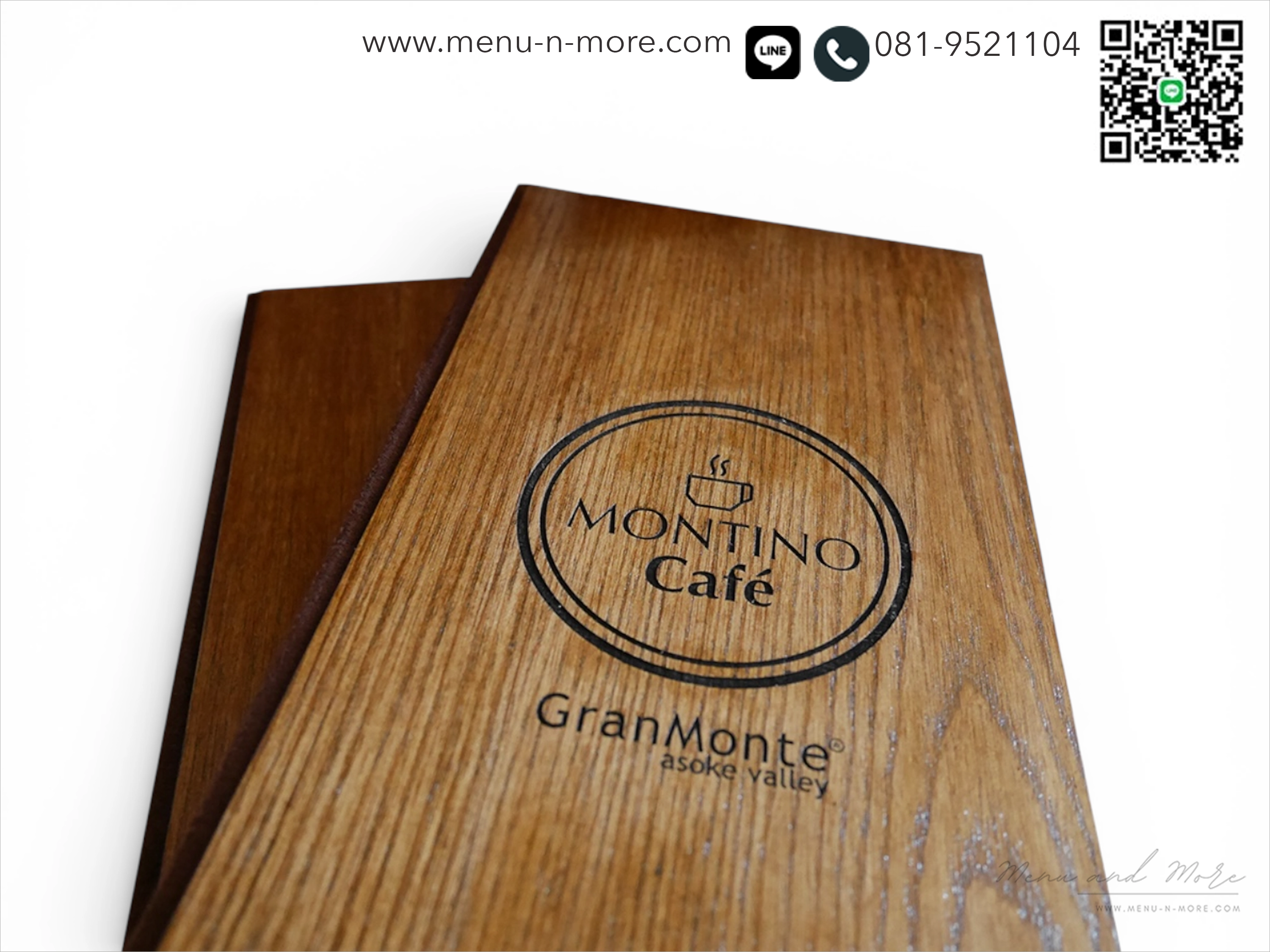 แฟ้มเมนูอาหารทำจากไม้