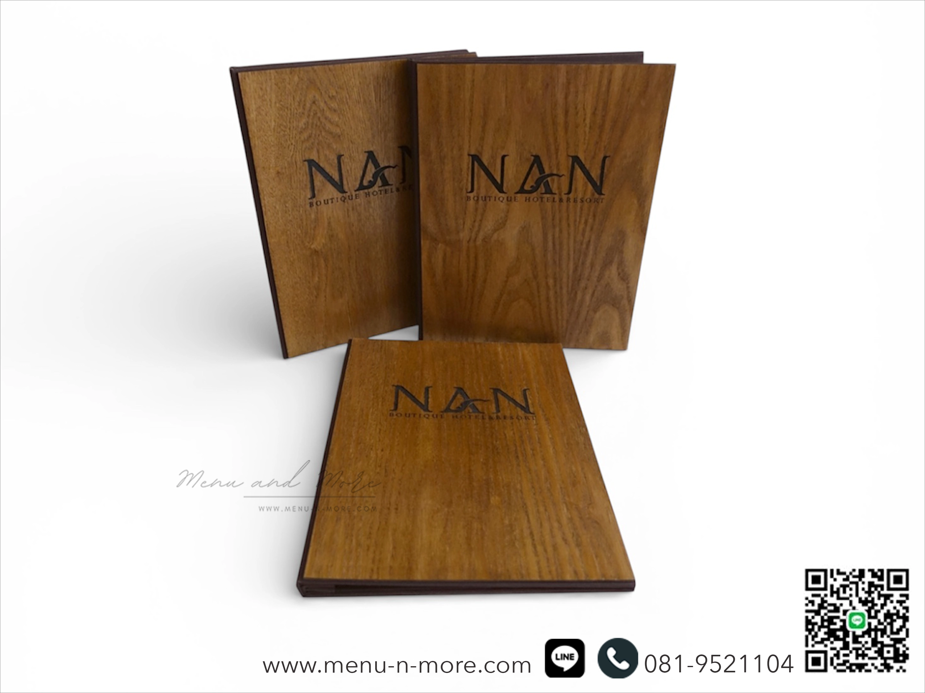 แฟ้มเมนูอาหารทำจากไม้