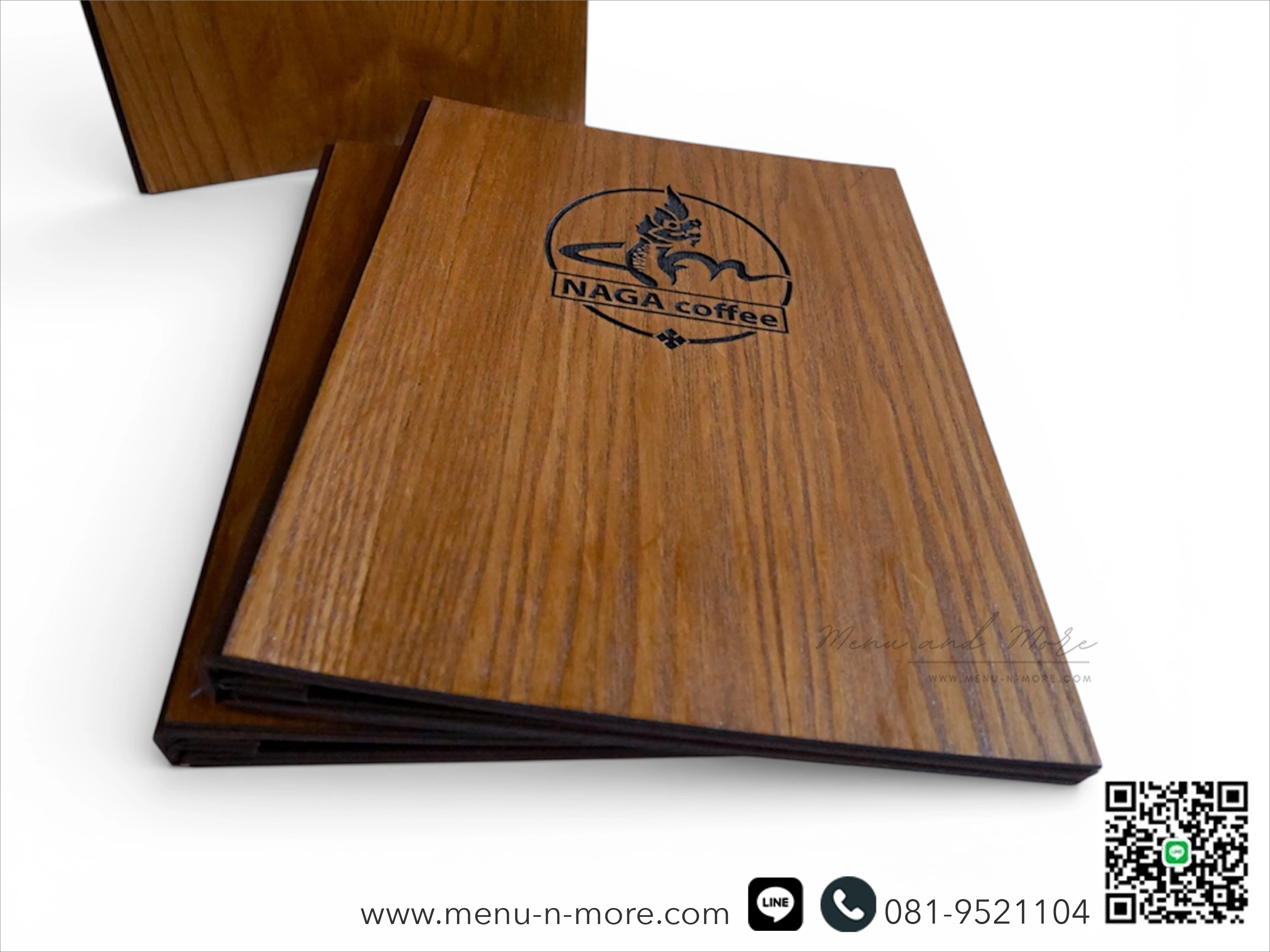 แฟ้มเมนูอาหารทำจากไม้