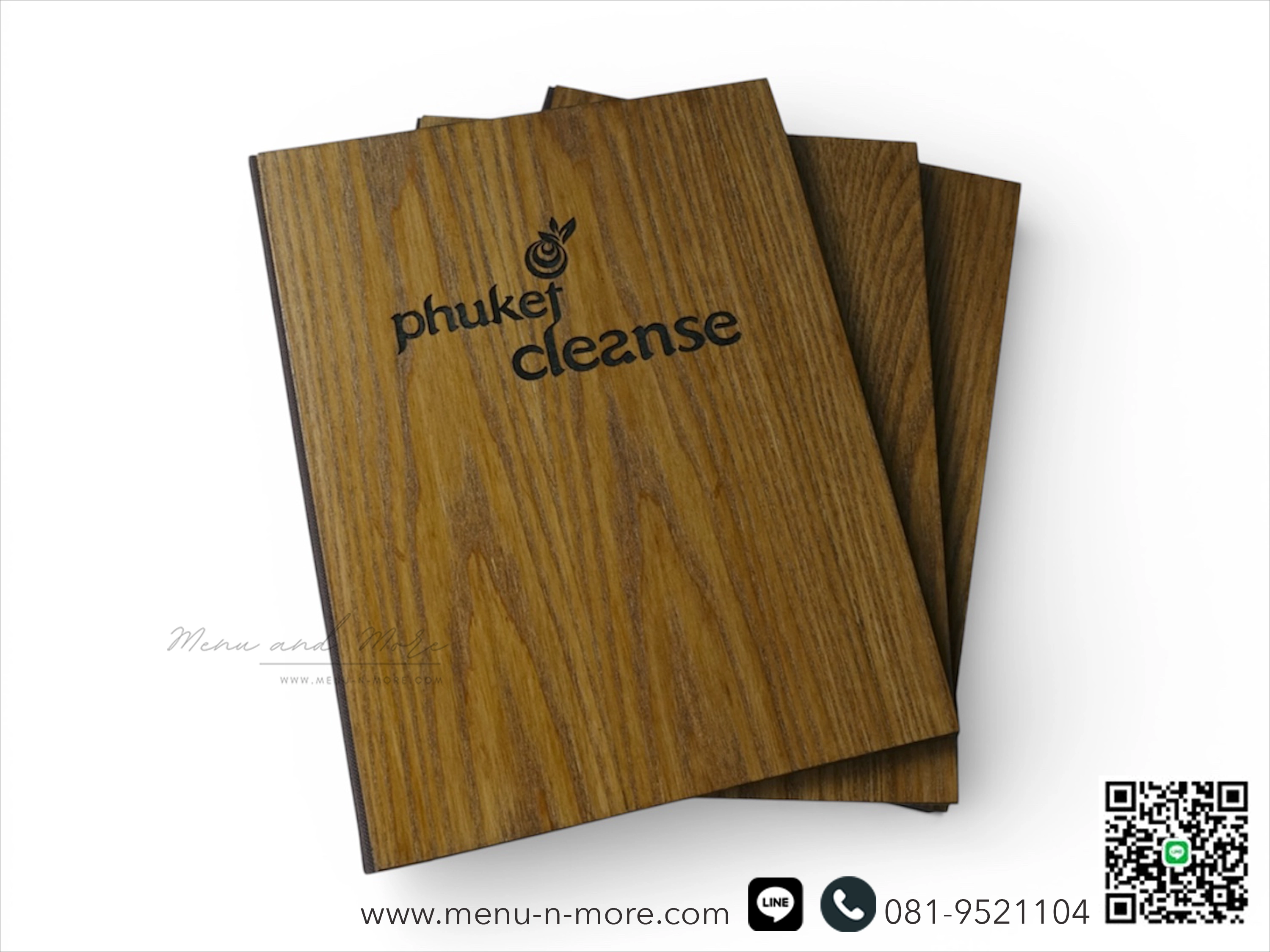 แฟ้มเมนูอาหารทำจากไม้