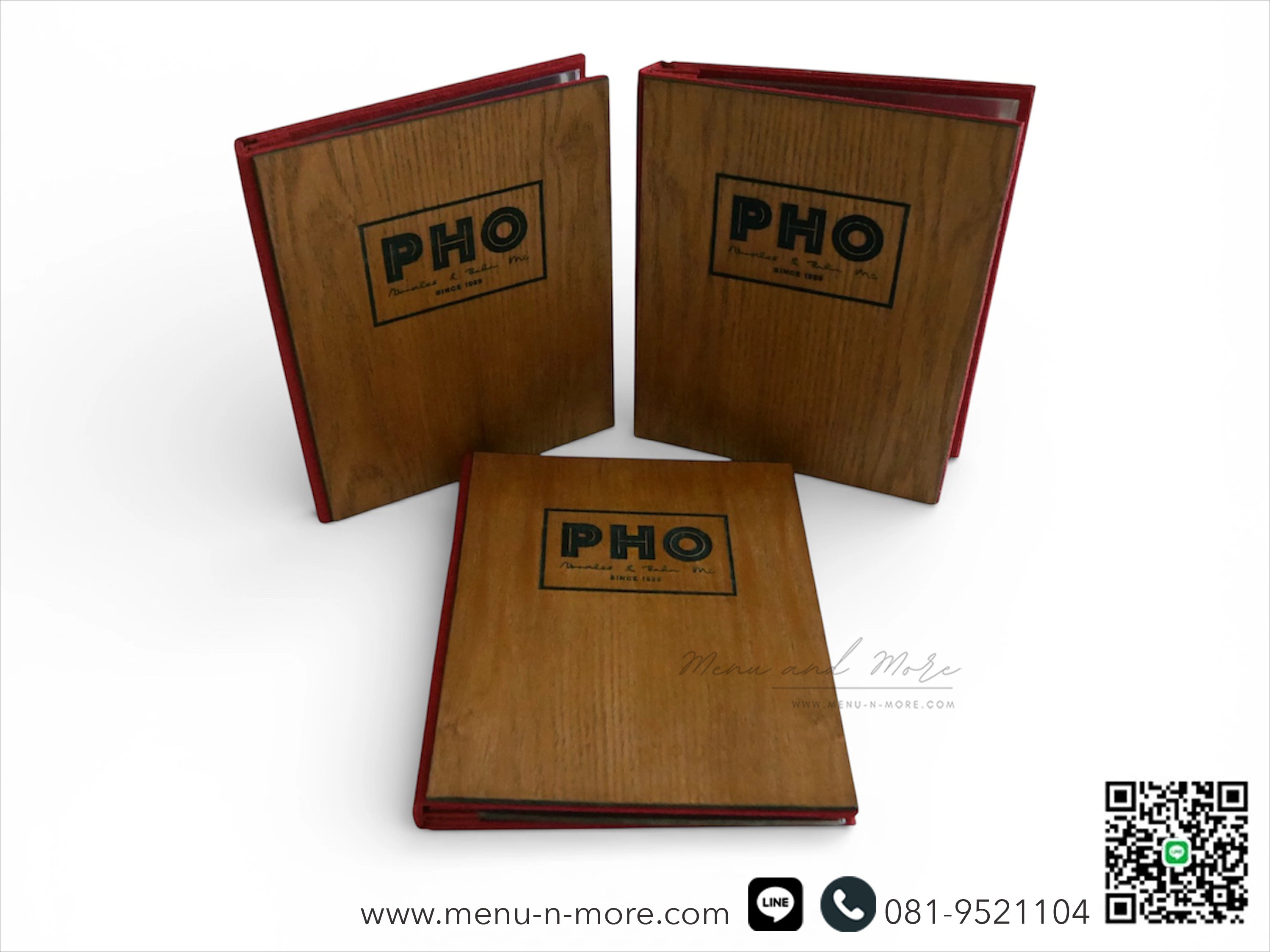 แฟ้มเมนูอาหารทำจากไม้