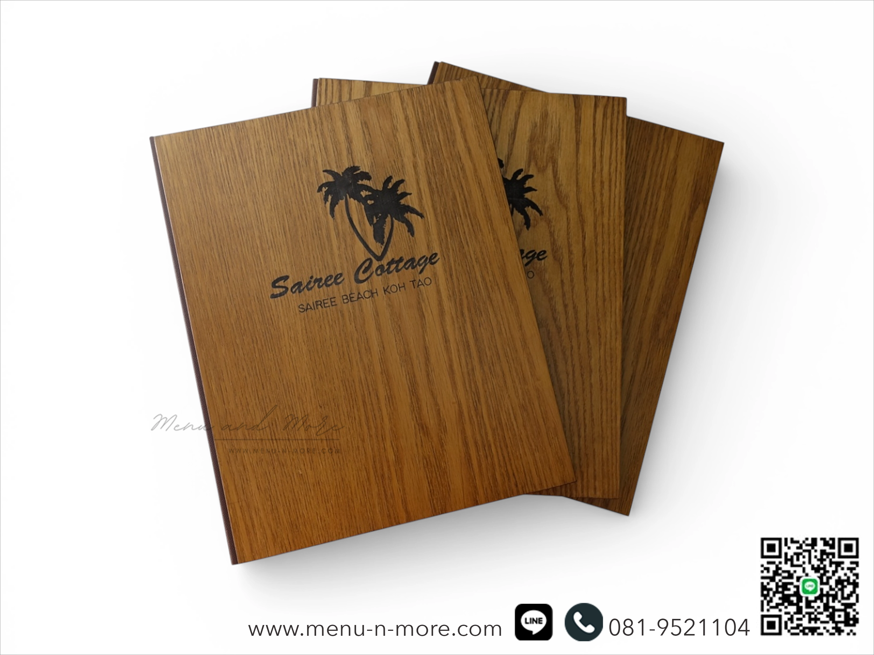 แฟ้มเมนูอาหารทำจากไม้