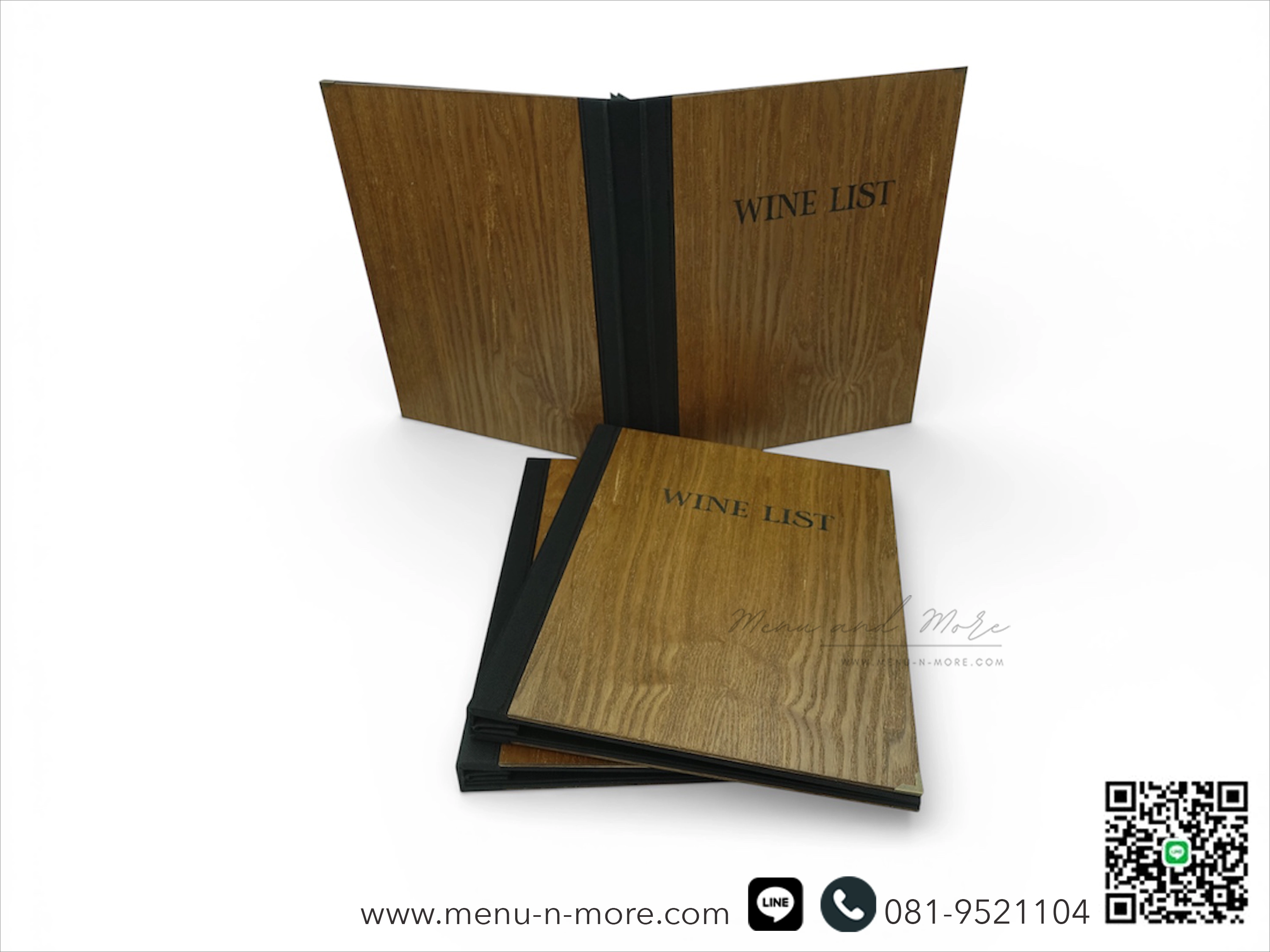 แฟ้มเมนูอาหารทำจากไม้