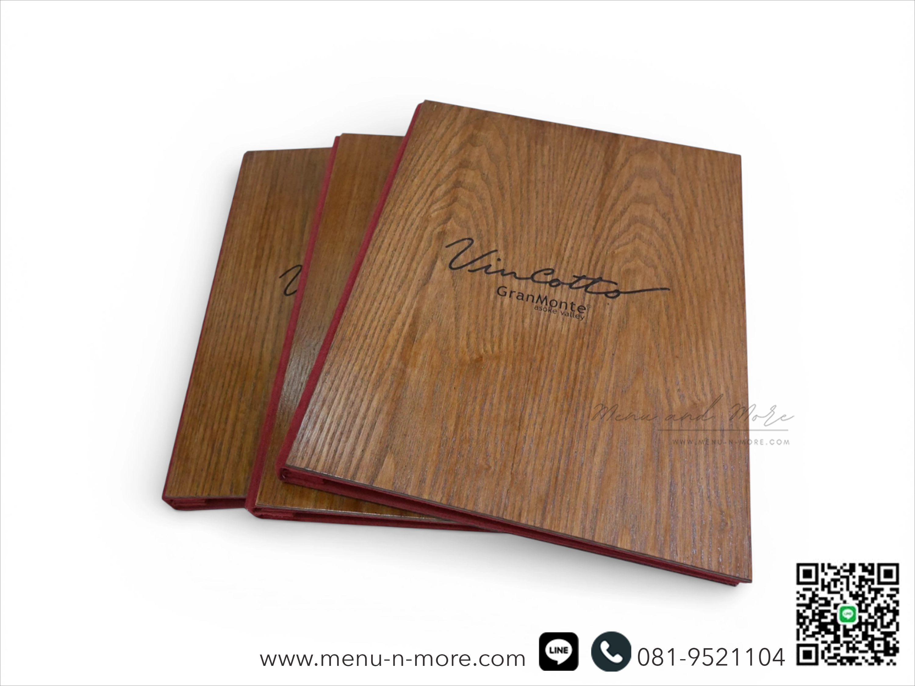 แฟ้มเมนูอาหารทำจากไม้