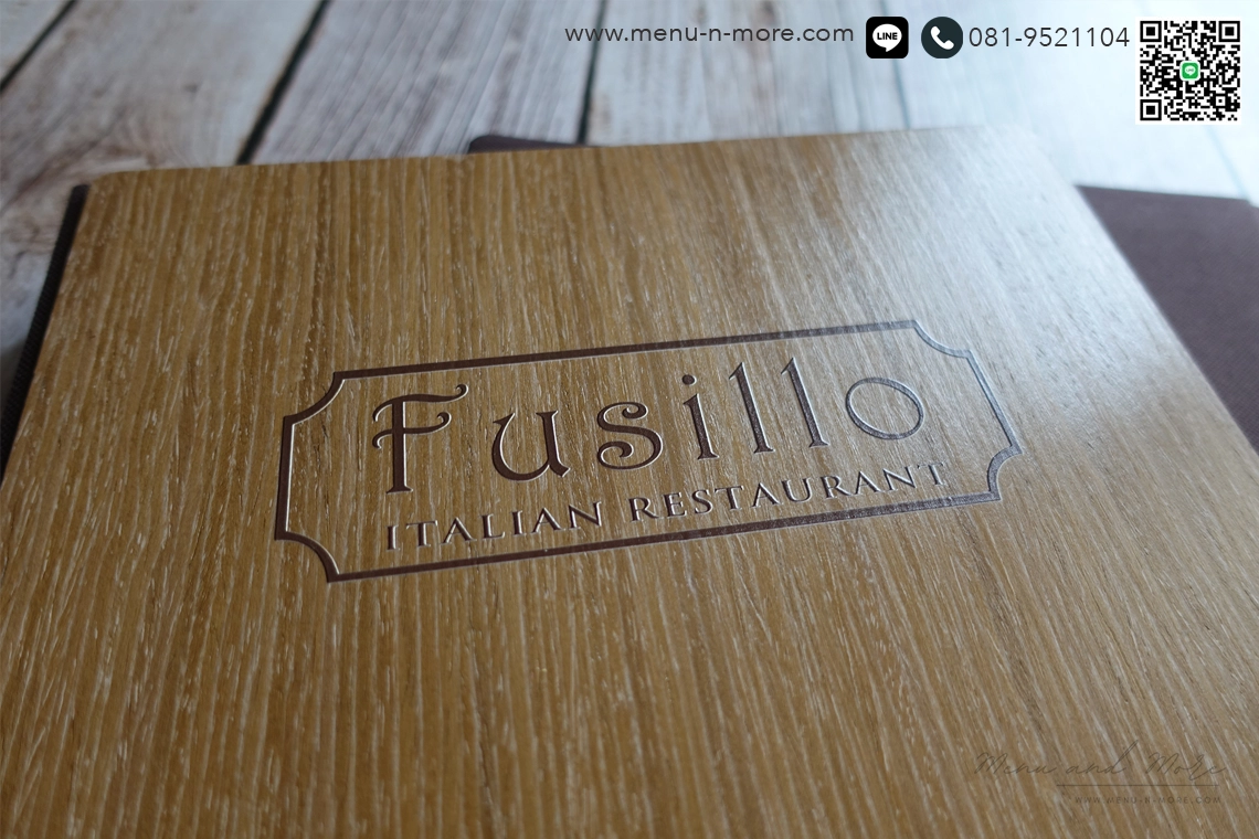 แฟ้มเมนูไม้พิมพ์ลาย