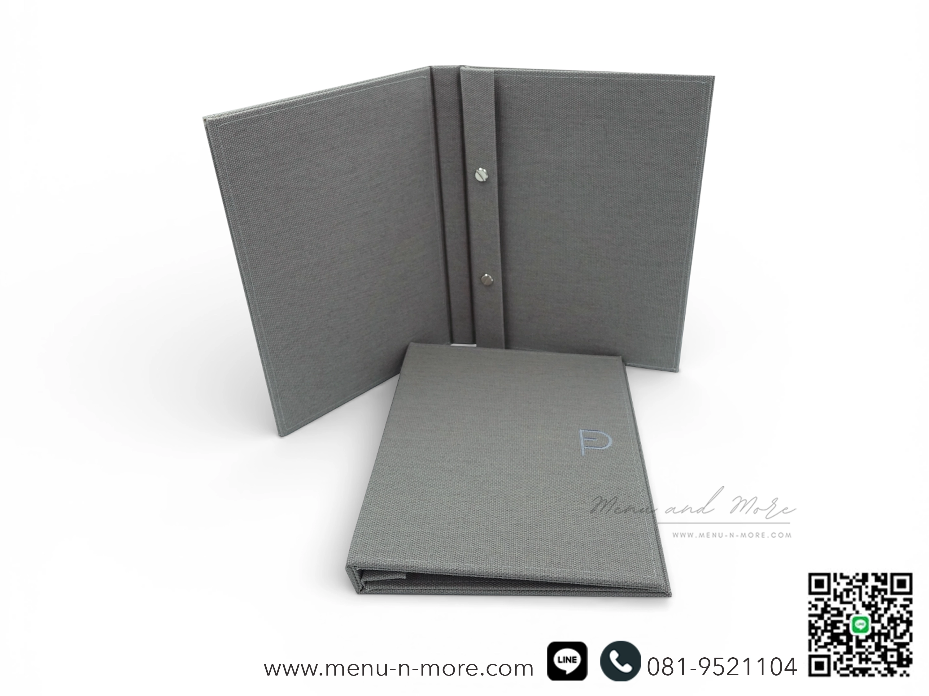 แฟ้มเมนูผ้าปักโลโก้