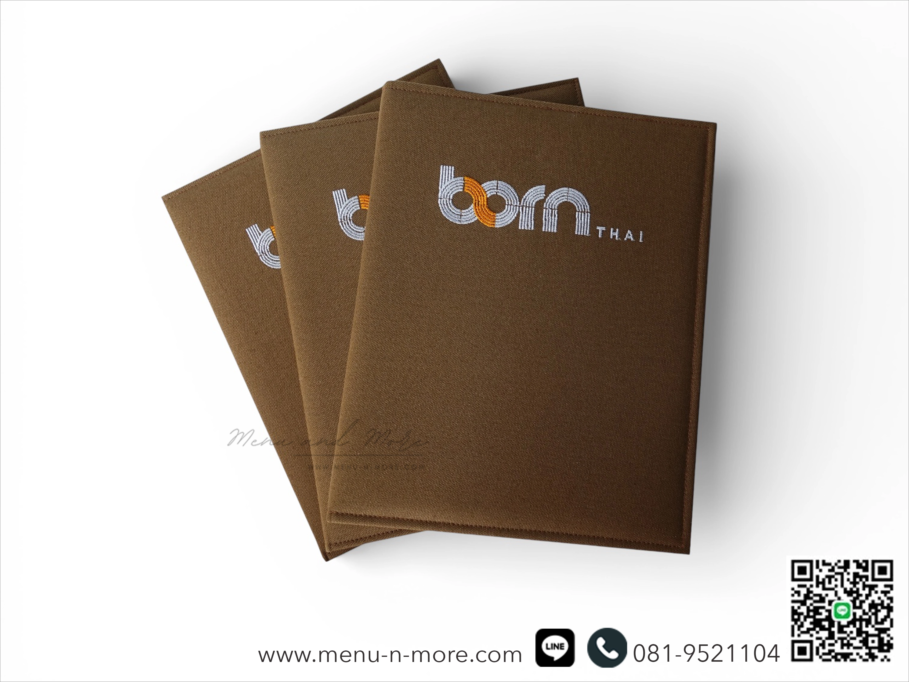 แฟ้มเมนูผ้ากันน้ำปักโลโก้