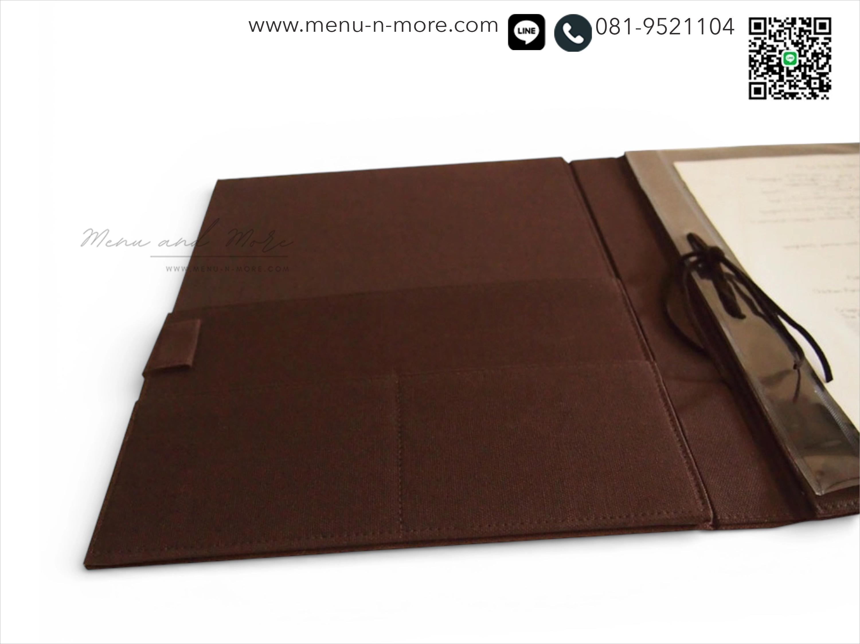 แฟ้มเมนูอาหารทำจากผ้า