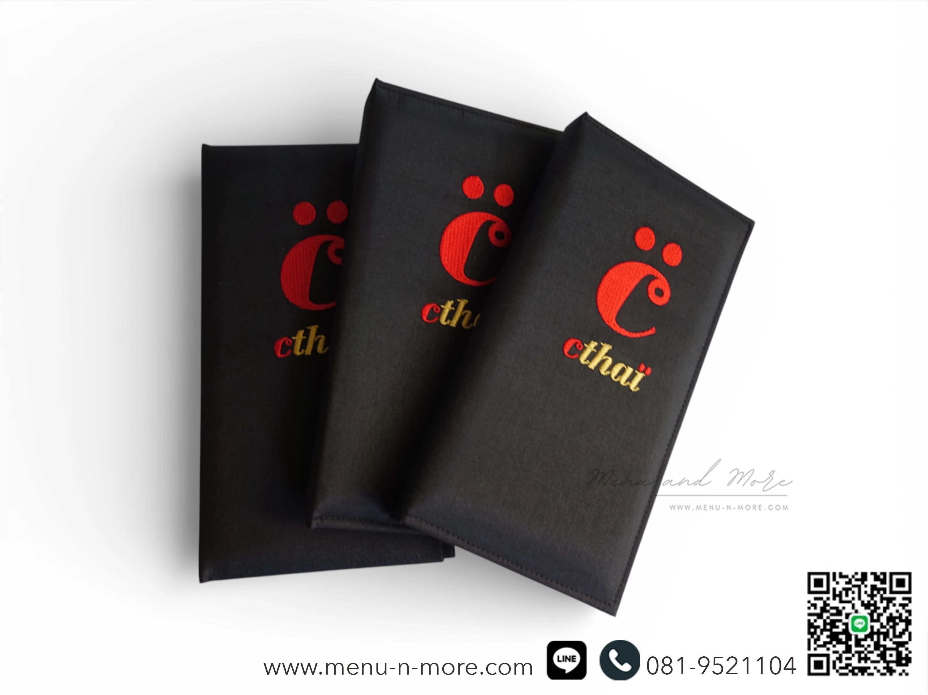 แฟ้มเมนูผ้าปักโลโก้