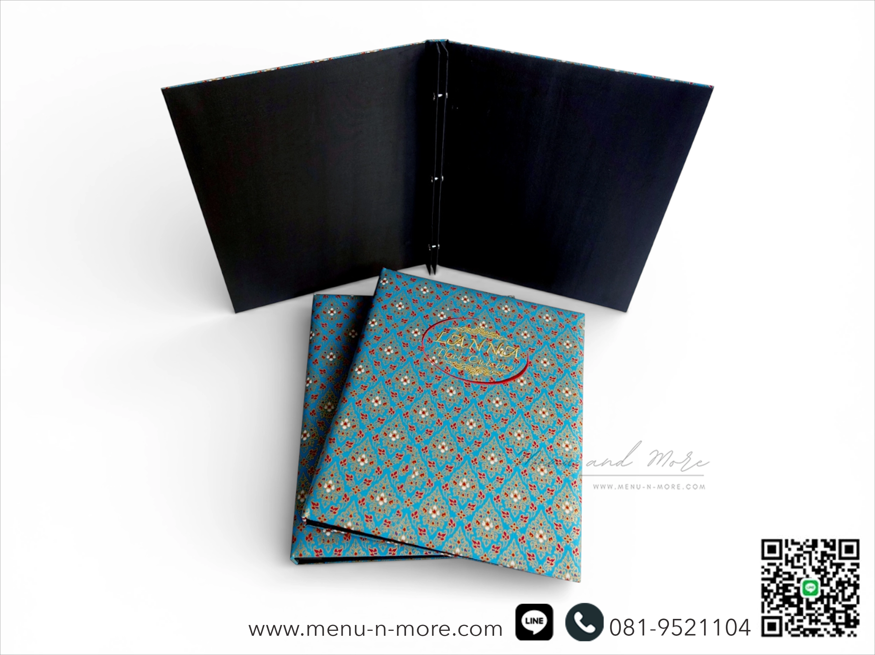 แฟ้มเมนูผ้าปักโลโก้