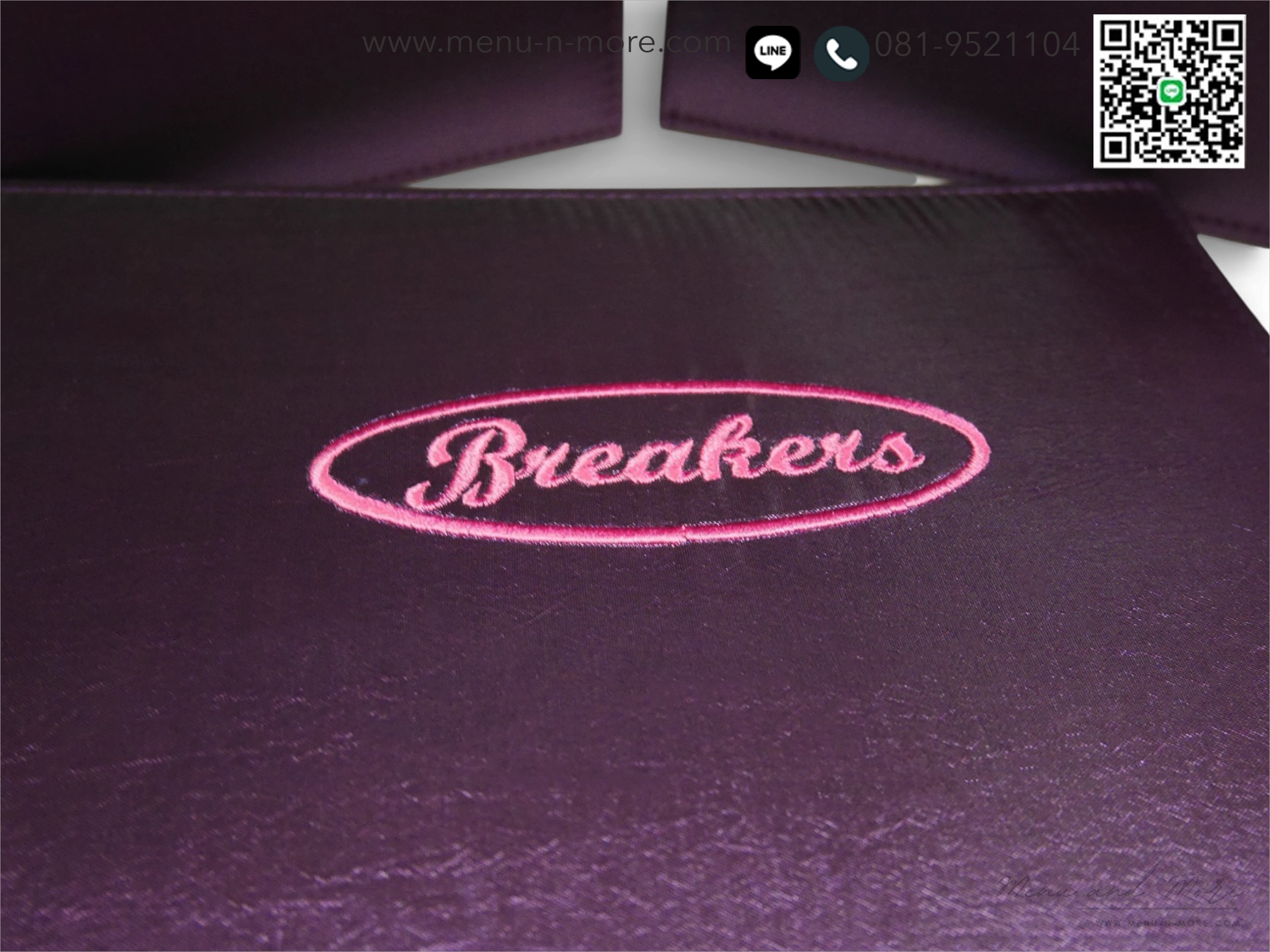 ปกเมนูผ้ากันน้ำปักโลโก้