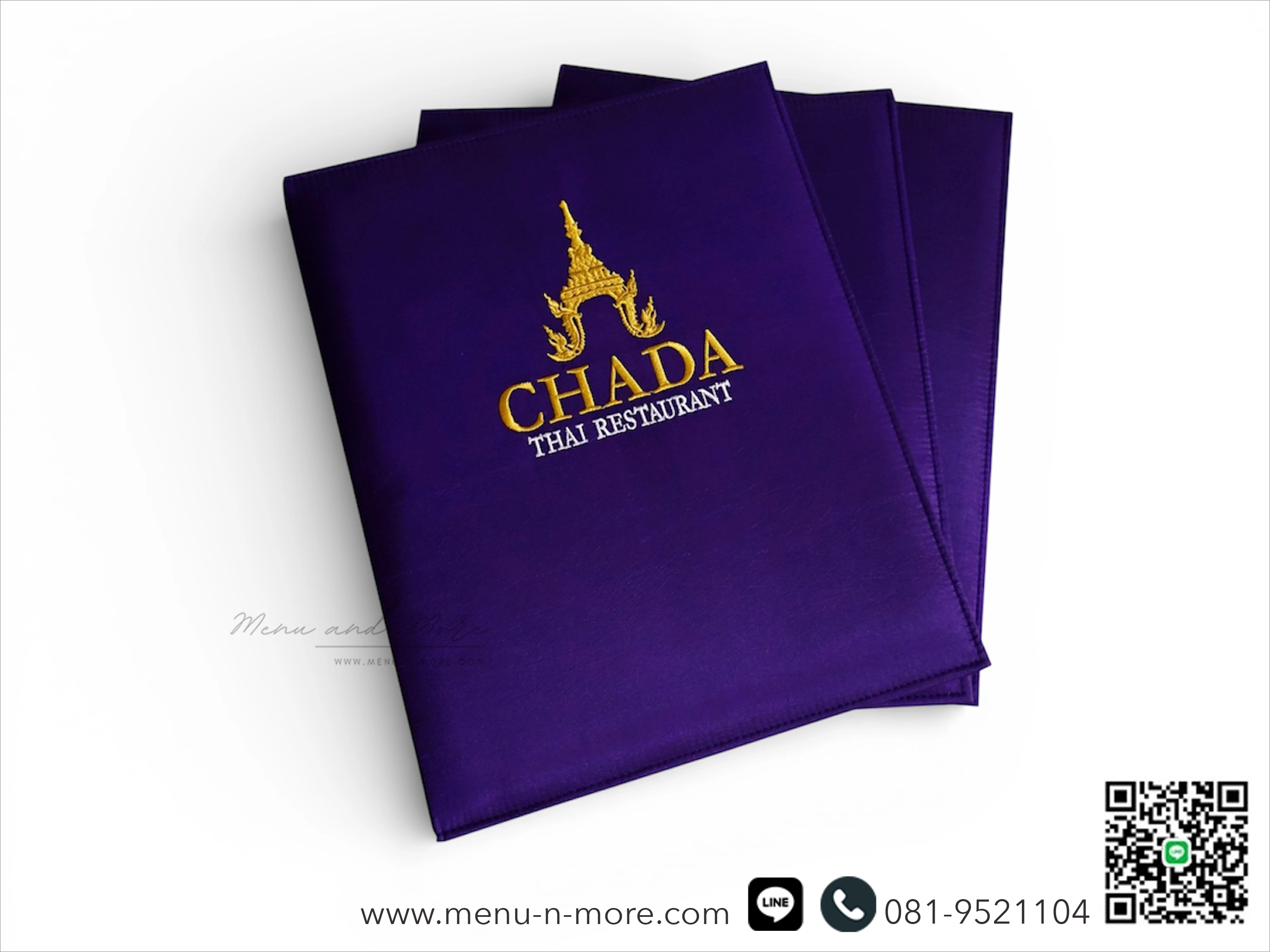 แฟ้มเมนูผ้ากันน้ำปักโลโก้