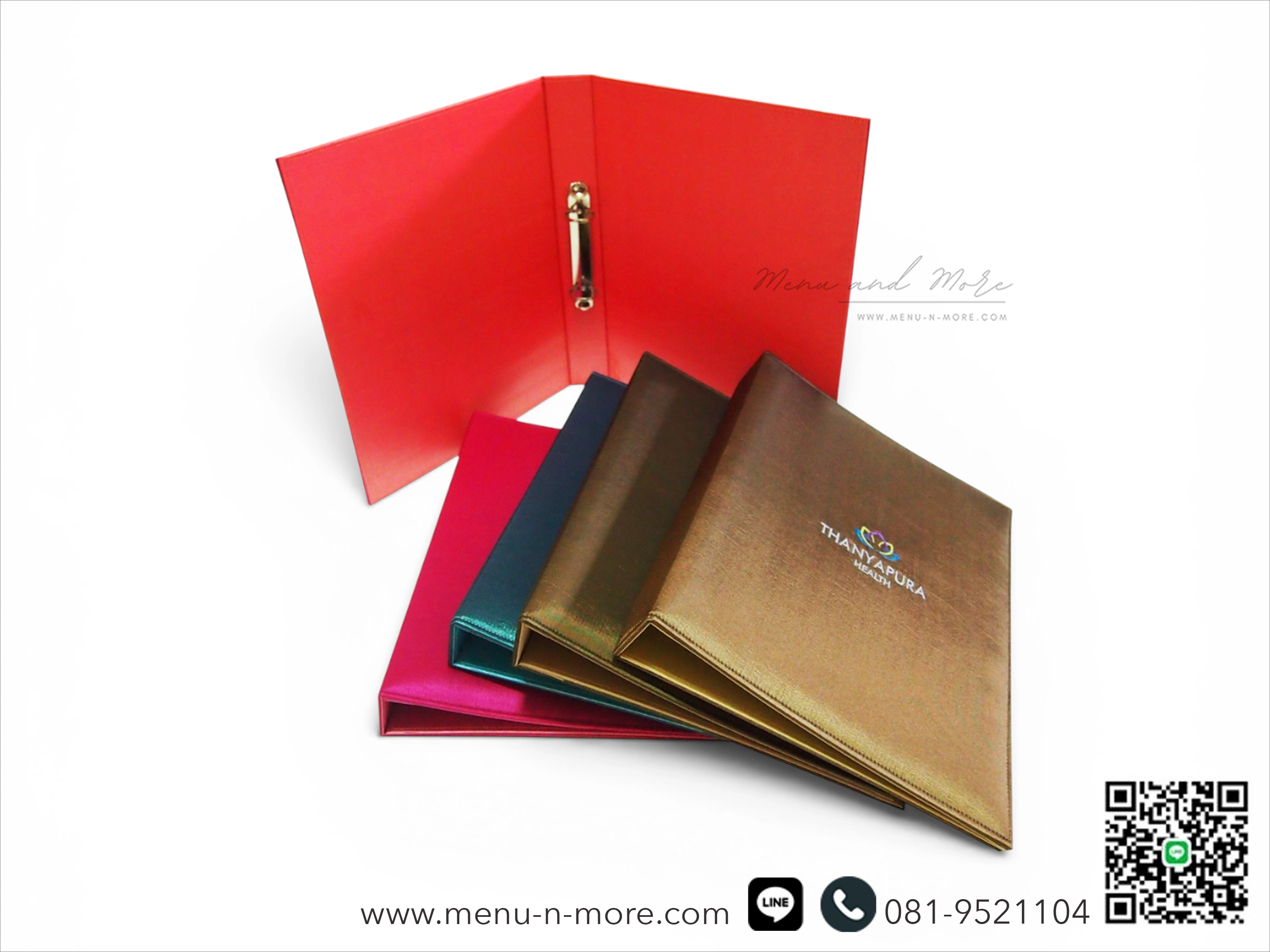 แฟ้มเมนูผ้ากันน้ำปักโลโก้