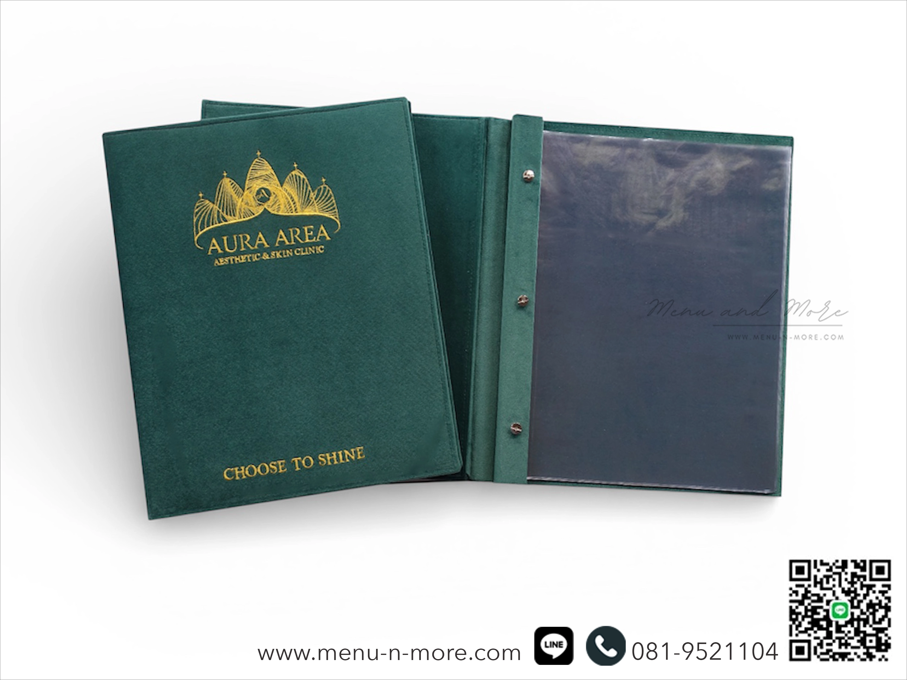 แฟ้มเมนูผ้าปักโลโก้