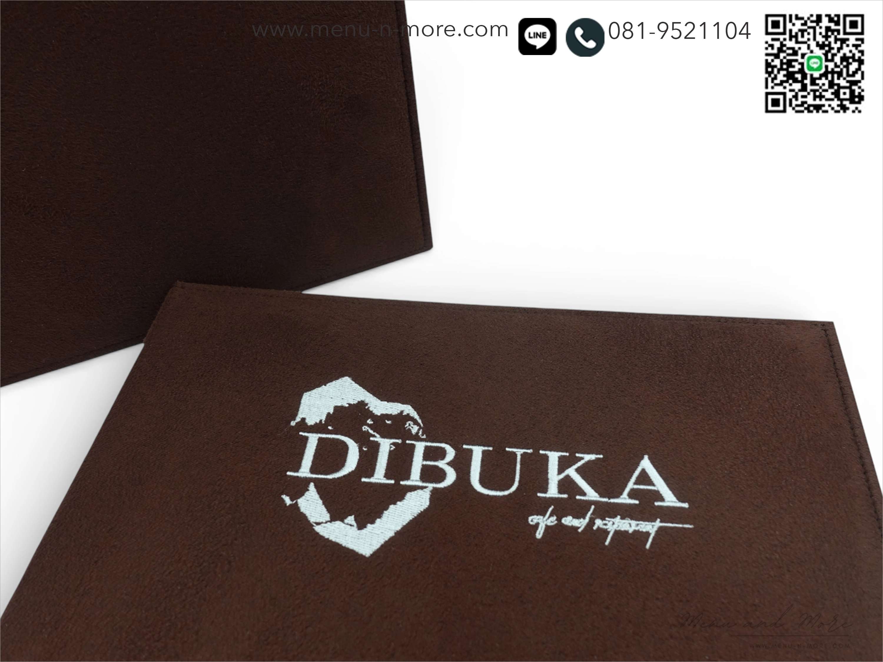 แฟ้มเมนูผ้าปักโลโก้