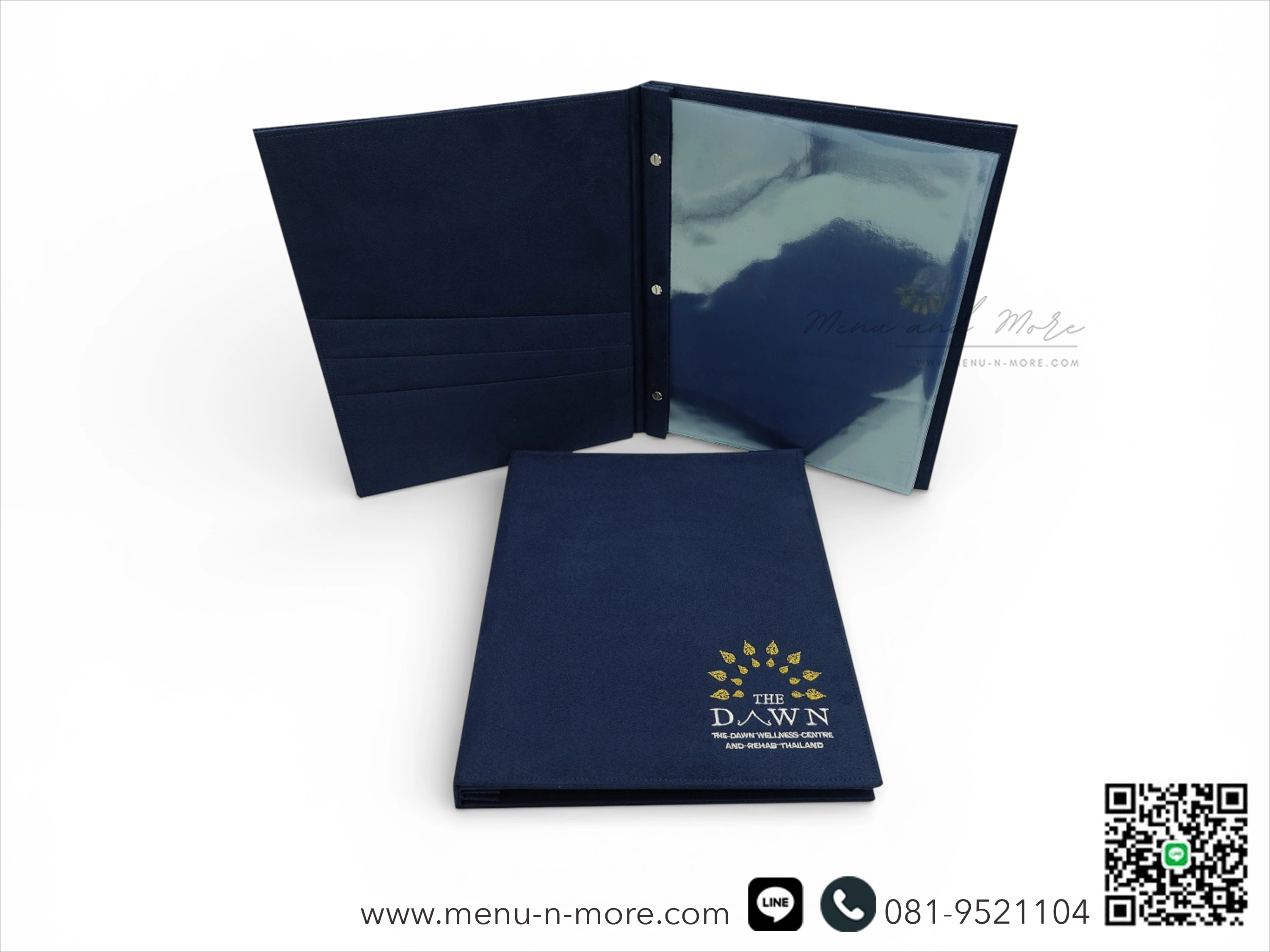 แฟ้มเมนูผ้าปักโลโก้