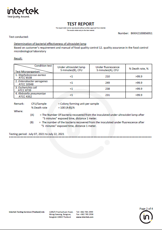 ตู้อบฆ่าเชื้อ UV เอกาสารรับรอง