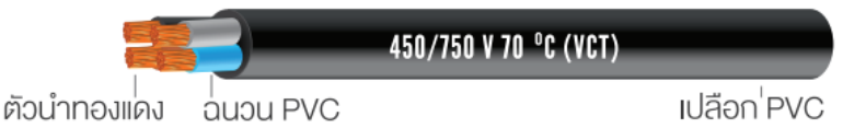 สายไฟ bcc ตัวนำทองแดง ฉนวน PVC
