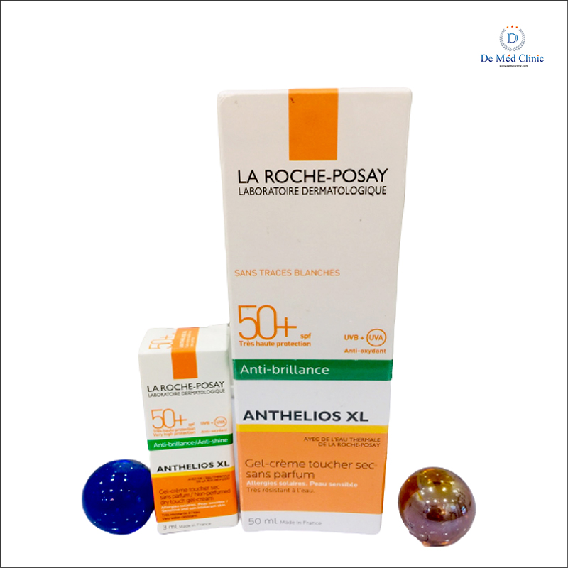 La Roche-Posay ANTHELIOS XL Dry Touch Gel-Cream SPF 50+ PA4+ 50 ml พิเศษแถมขนาดพกพา 1 ชิ้น ครีมกันแดดคุมมันเนื้อเจลครีม สำหรับผิวมันผิวที่เป็นสิวง่าย DeMed Clinic