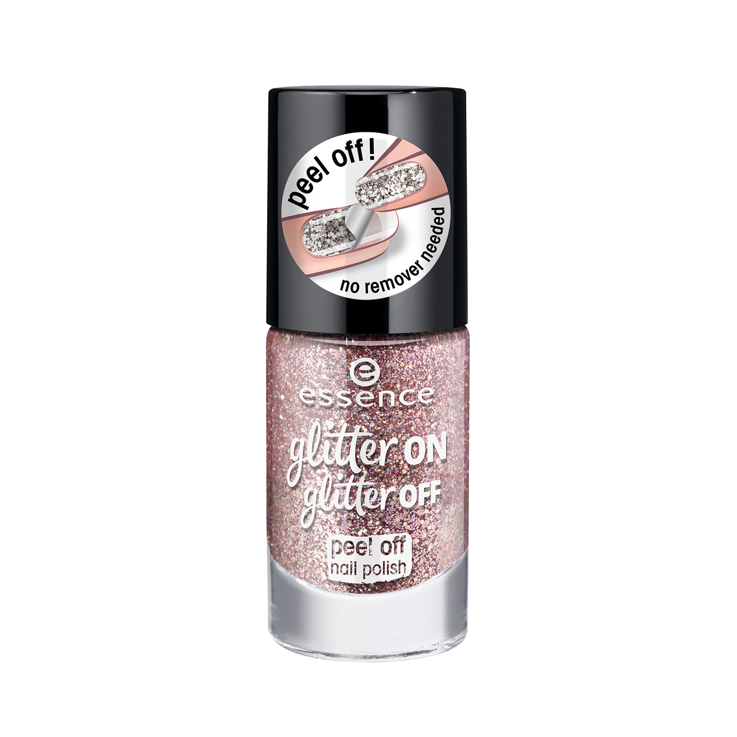 essence glitter on glitter off peel off nail polish 02