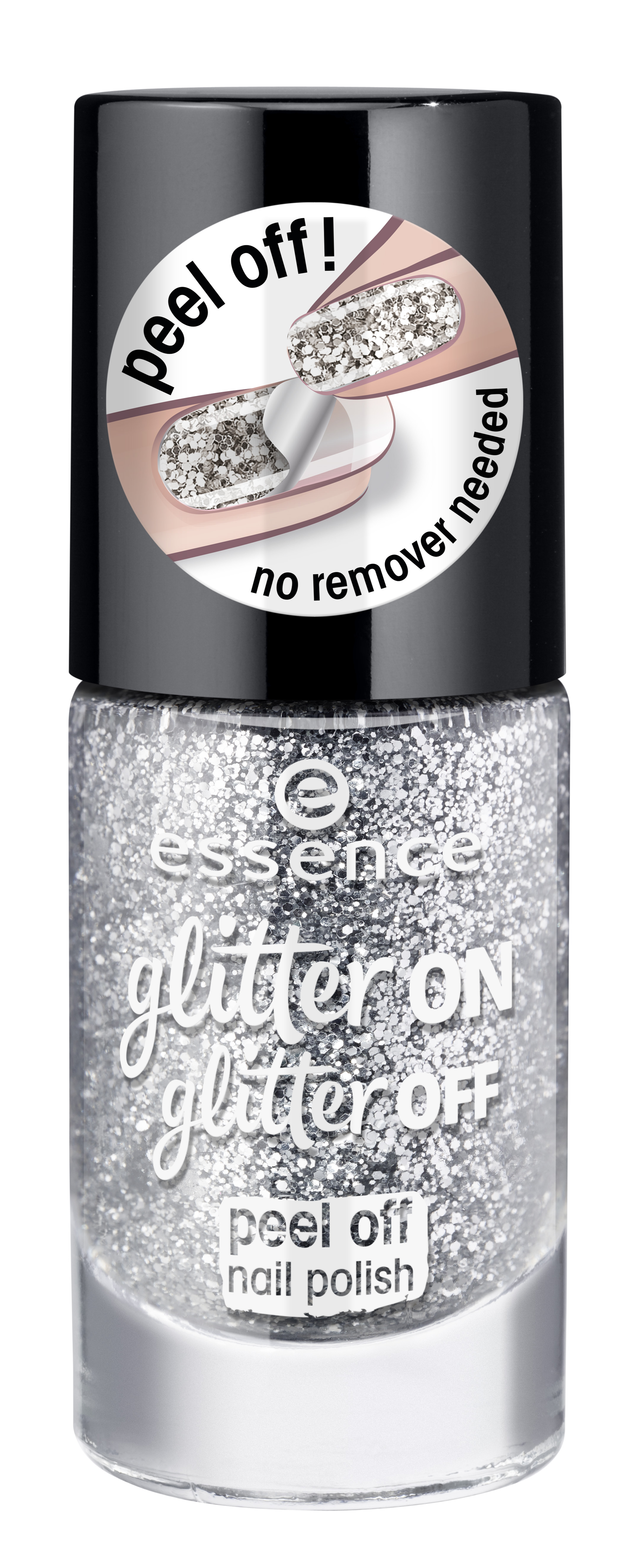 essence glitter on glitter off peel off nail polish 01 - เอสเซนส์กลิตเตอร์ออนกลิตเตอร์ออฟพีลออฟเนลโพลิช 01