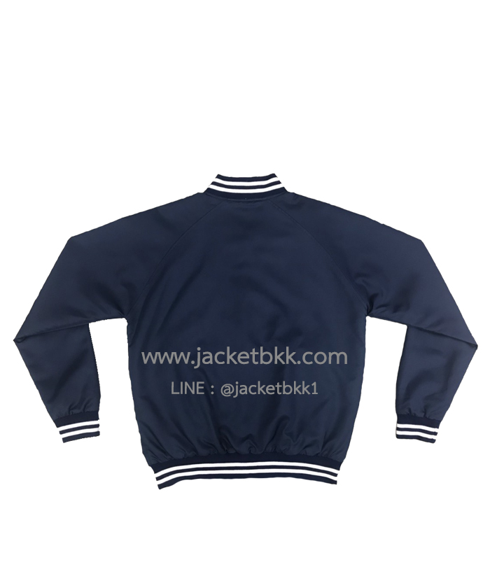 Jacket เสื้อแจ็คเก็ต ทรางเบสบอลสีกรมท่า ปกขลิบขาว