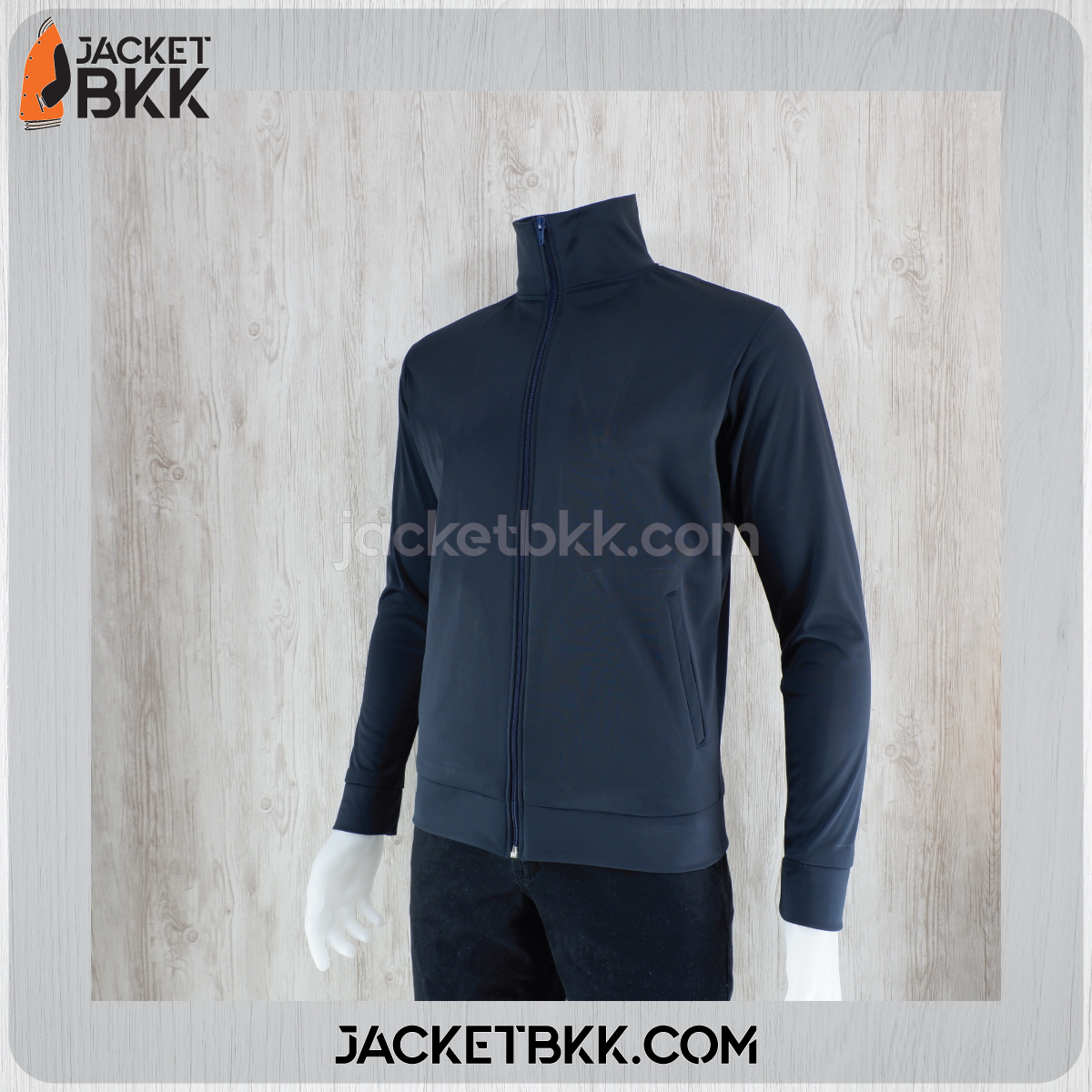 JKK-04D เสื้อแจ็คเก็ต ผ้าขูดขน สีกรมท่าเข้ม