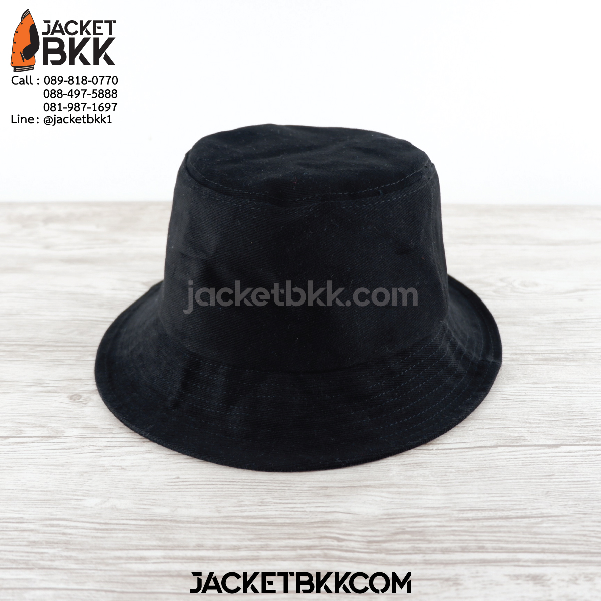 หมวกปีกรอบ bucket hat สีดำ