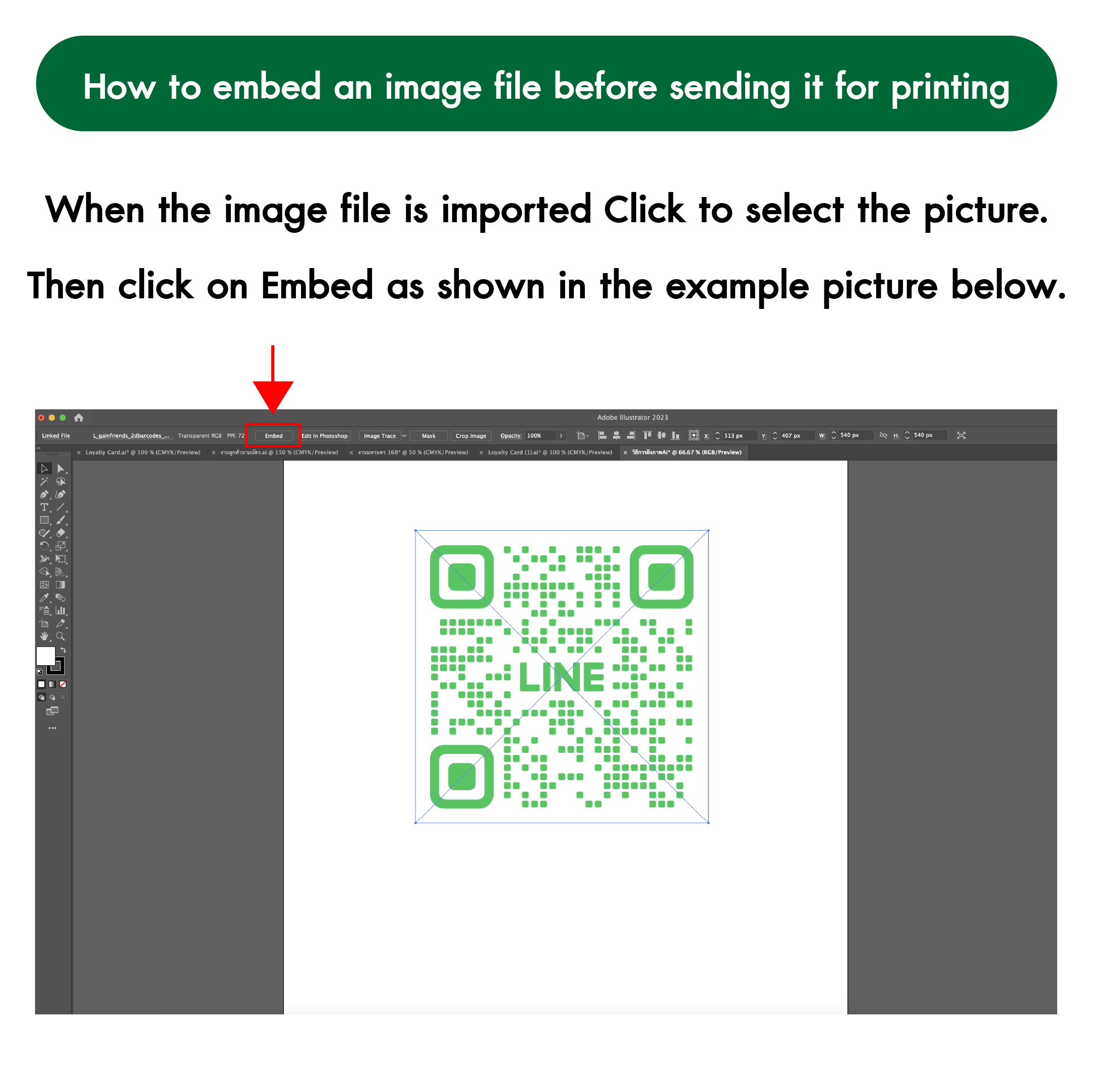 Image Lembed How to embed an image file before sending it for printing