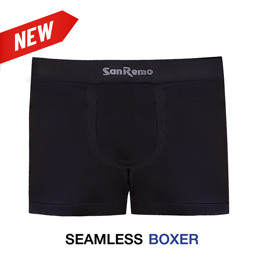 กางเกงในชายขาสั้นไร้ตะเข็บ Boxer Seamless สีดำ รหัส SRMSL4