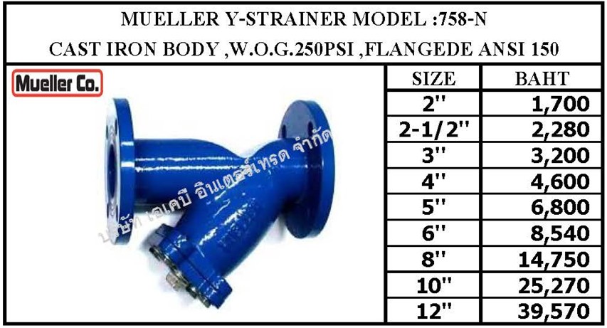 MUELLER Y-STRAINER MOEEL :758-N - akbintertrade