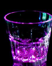 จานรองแก้ว, แก้วเปลี่ยนสีได้, ถังน้ำแข็งเรืองแสง