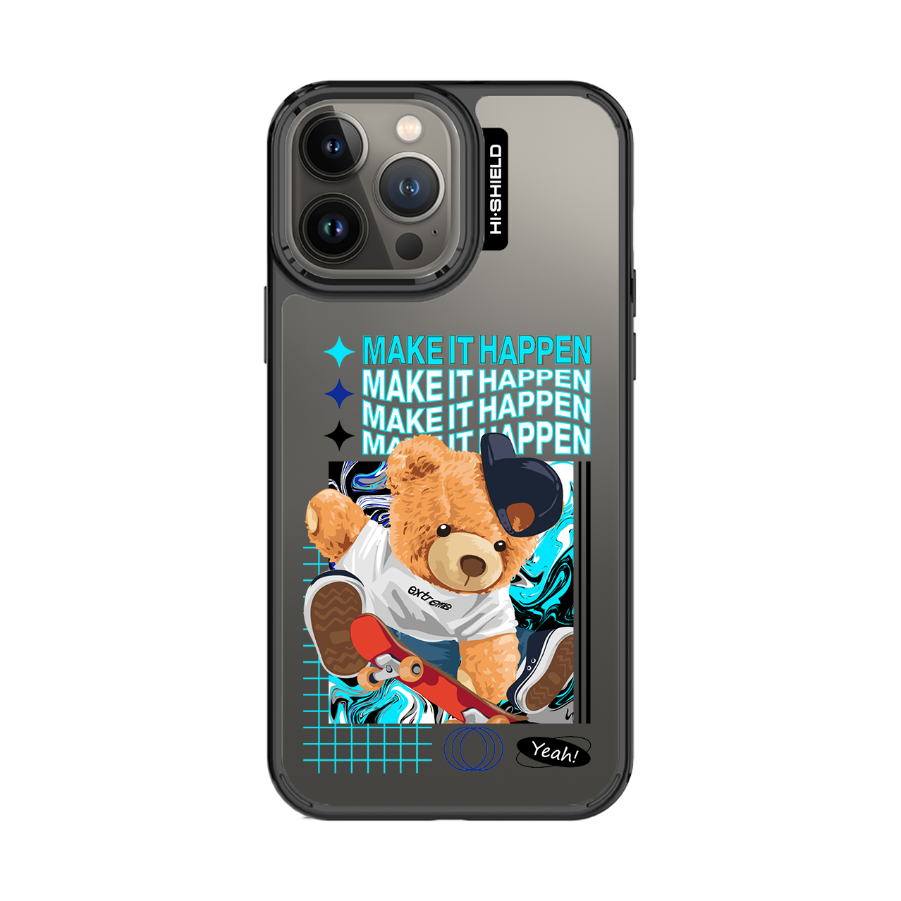 HI-SHIELD Stylish เคสใสกันกระแทก iPhone รุ่น Teddy Skateboard [เคส iPhone14][เคส iPhone13]