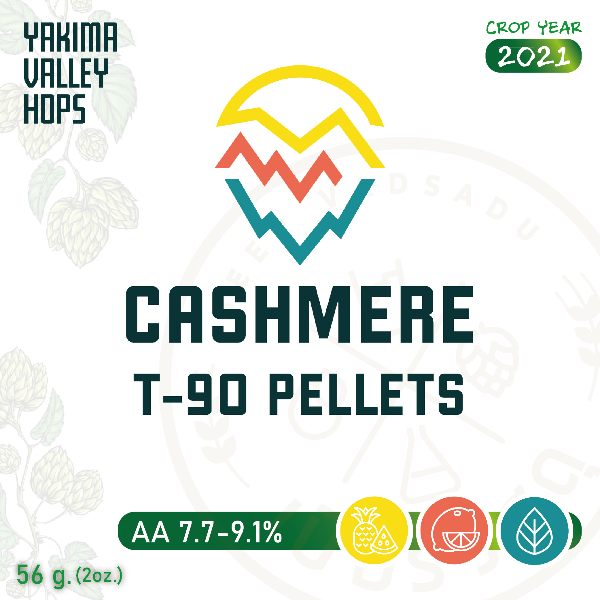 ฮอปทำเบียร์ CASHMERE HOPS (56g) - Adding Lemon Flavor & Aroma To Your Beer