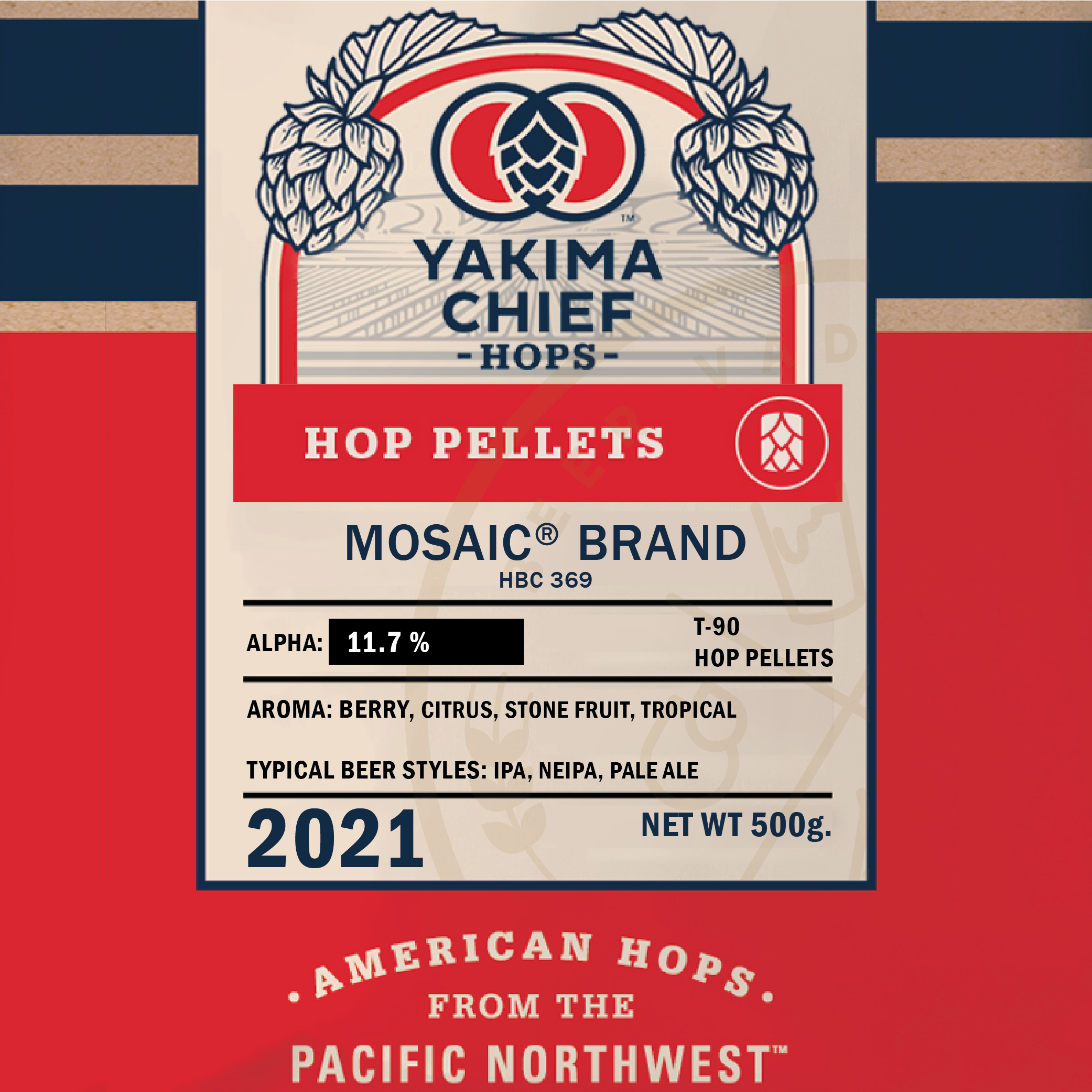 Yakima Chief Mosaic Hops (500g)