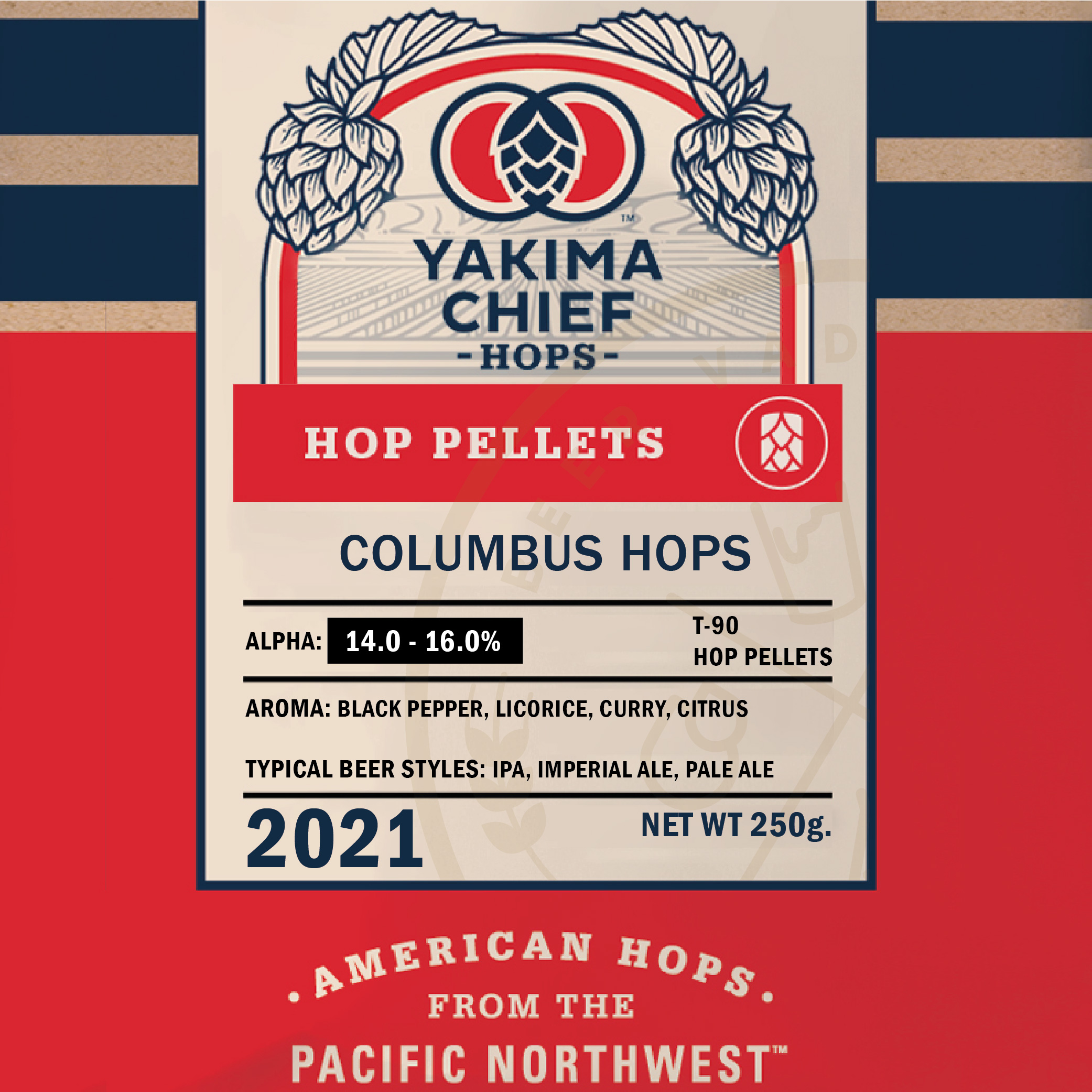 ฮอปทำเบียร์ Columbus Hops 250 กรัม (2022)