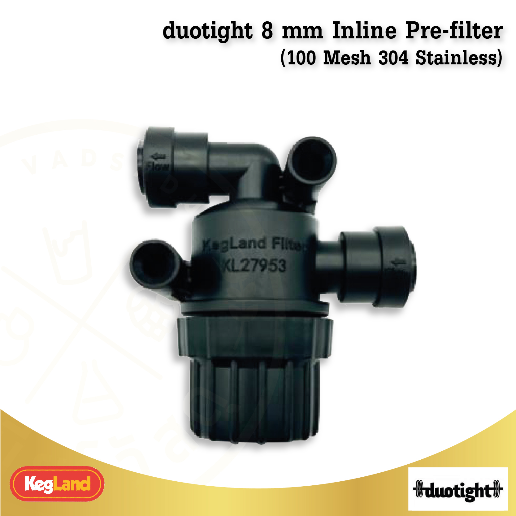 duotight 8 mm Inline Pre-filter (100 Mesh 304 Stainless)