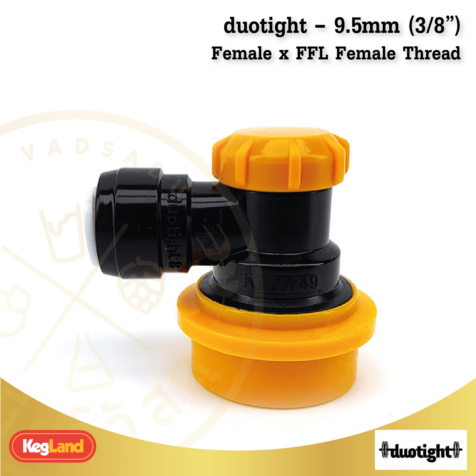duotight 9.5mm (3/8) x Ball Lock Disconnect (Black + Yellow/Liquid)