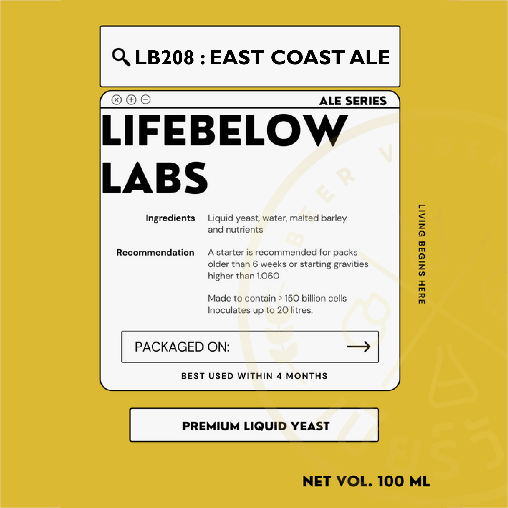 LB208 East Coast Ale (Life Below)