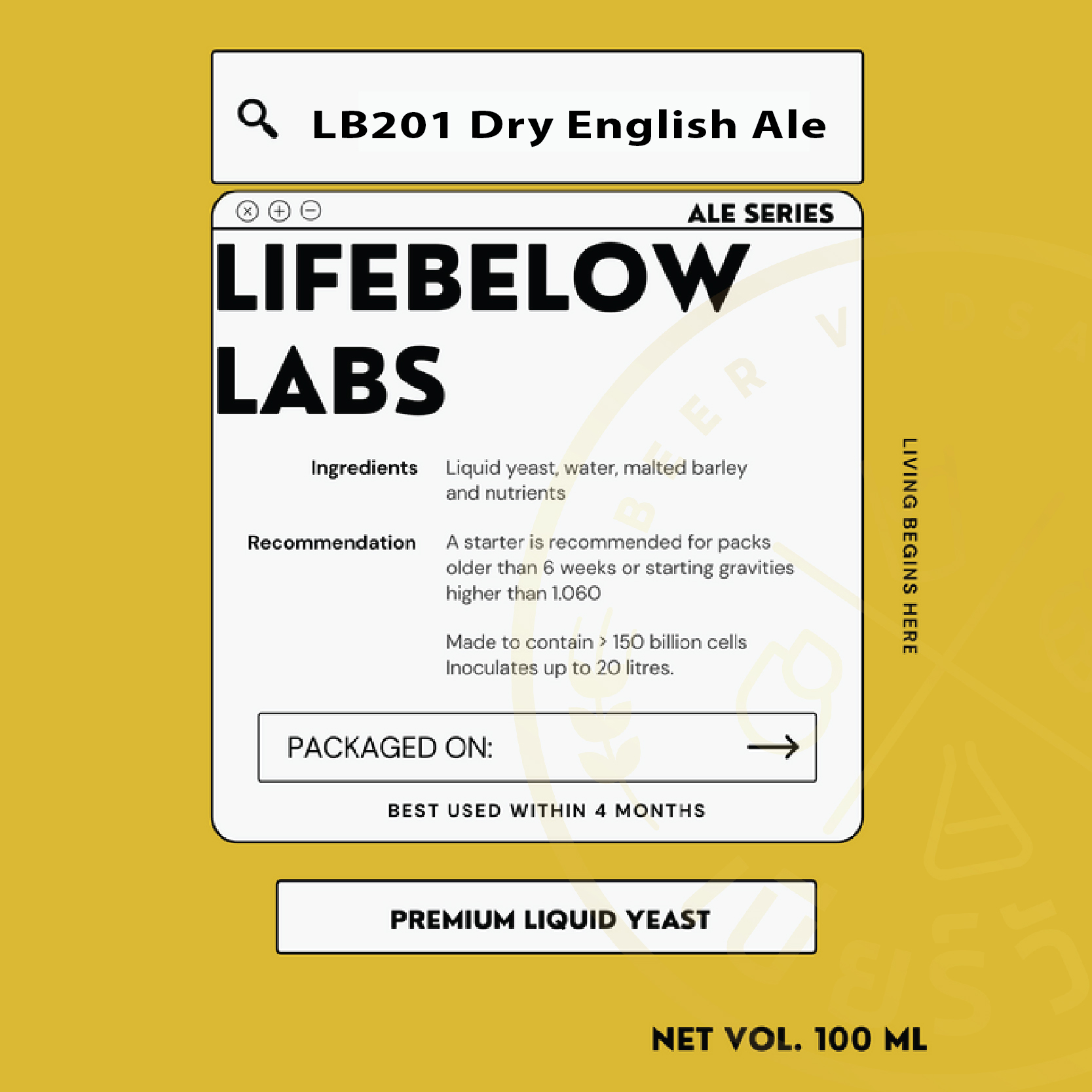 LB201 Dry English Ale (Life Below)