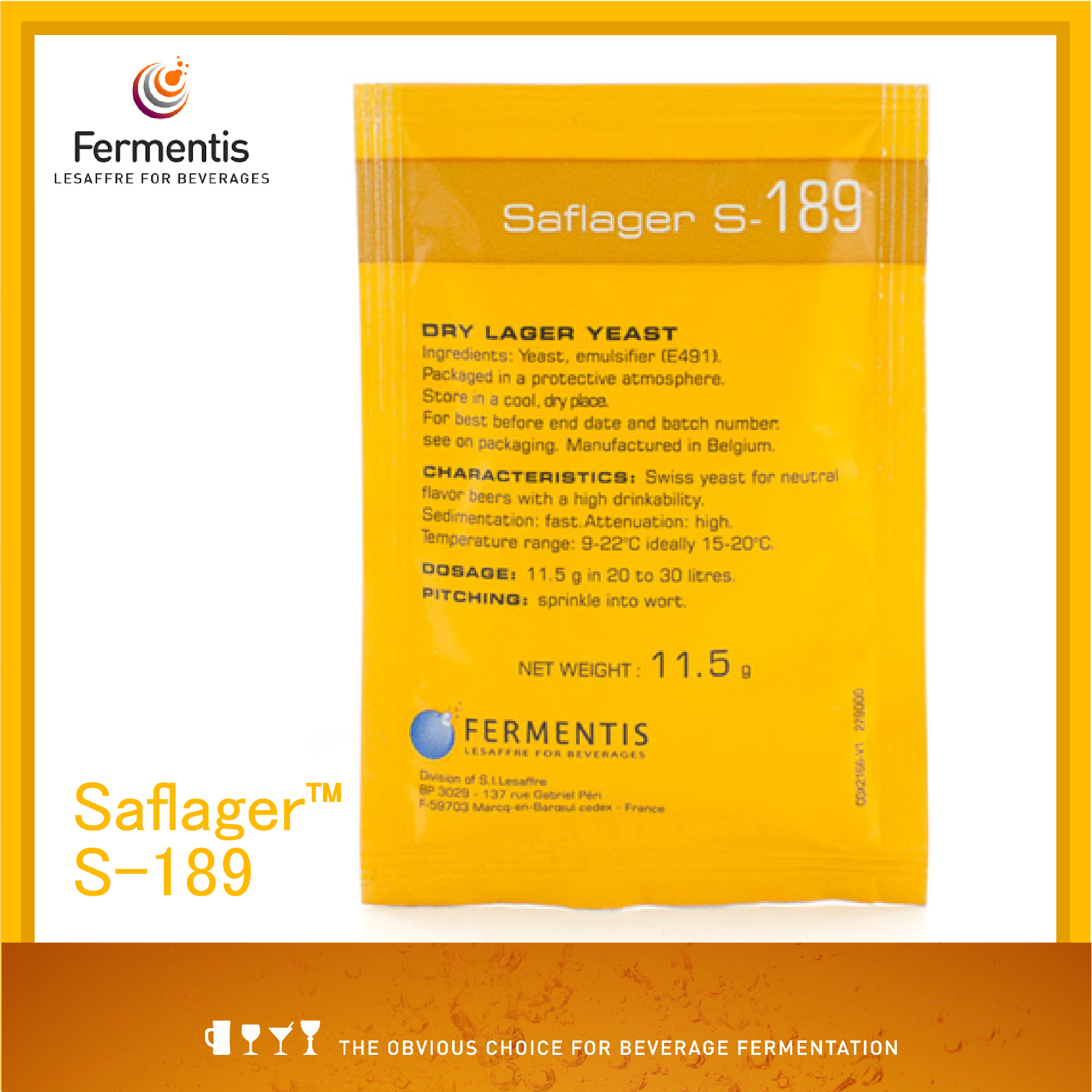 ยีสต์แห้ง  SAFLAGER™ S-189