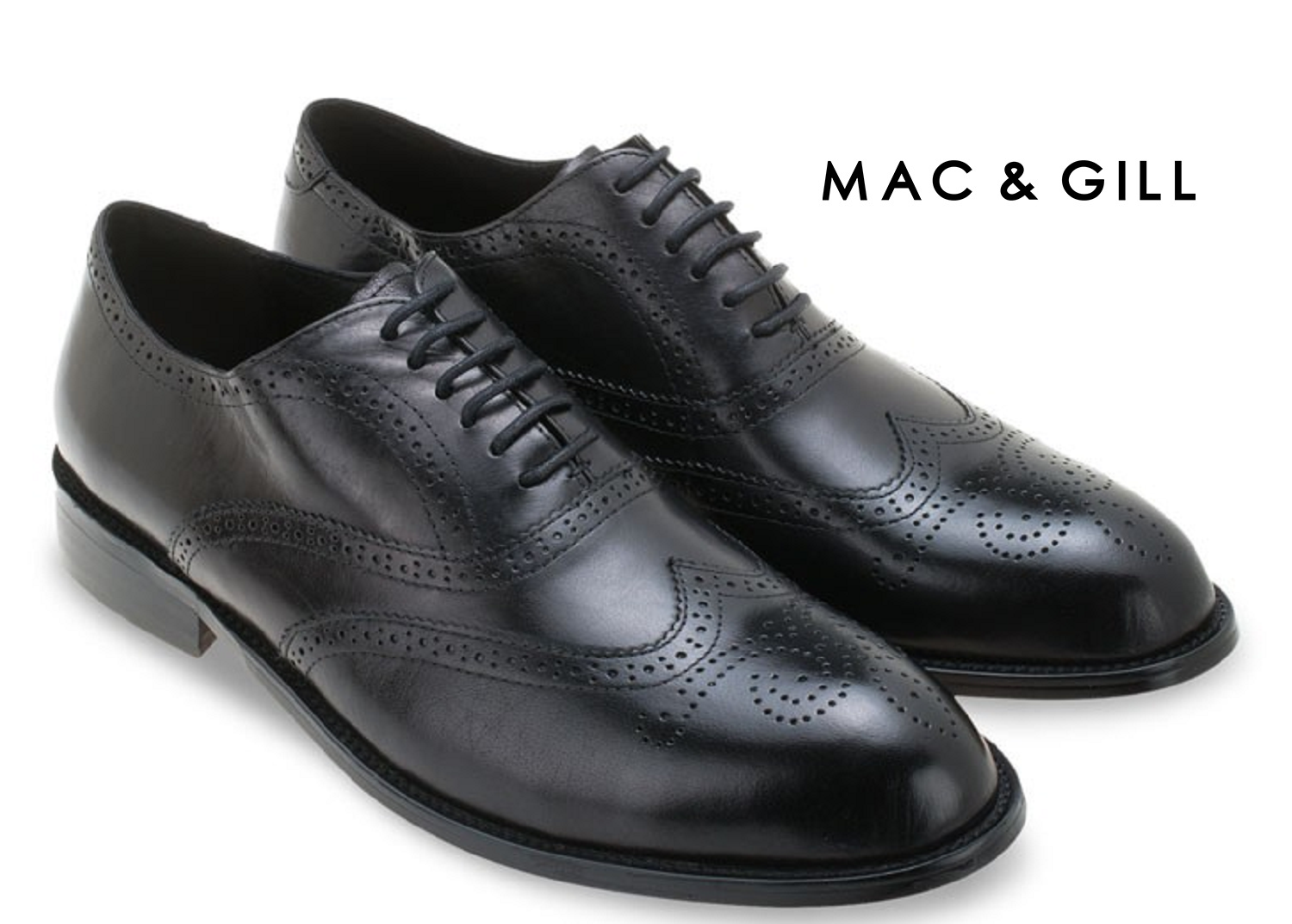 รองเท้าผู้ชายแบบทอผูกเชือก รองเท้าหนังแท้แบบทางการและออกงาน Premium Oxfords Full Brogue - Black