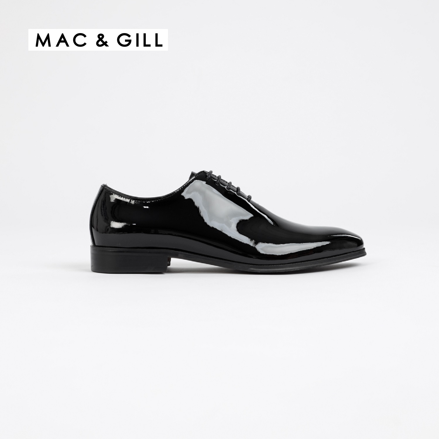 รองเท้าผู้ชายหนังแท้แบบผู้กเชีอกทางการ Men Patent leather Oxford shoes Mac&Gill NEW YORK POLICE