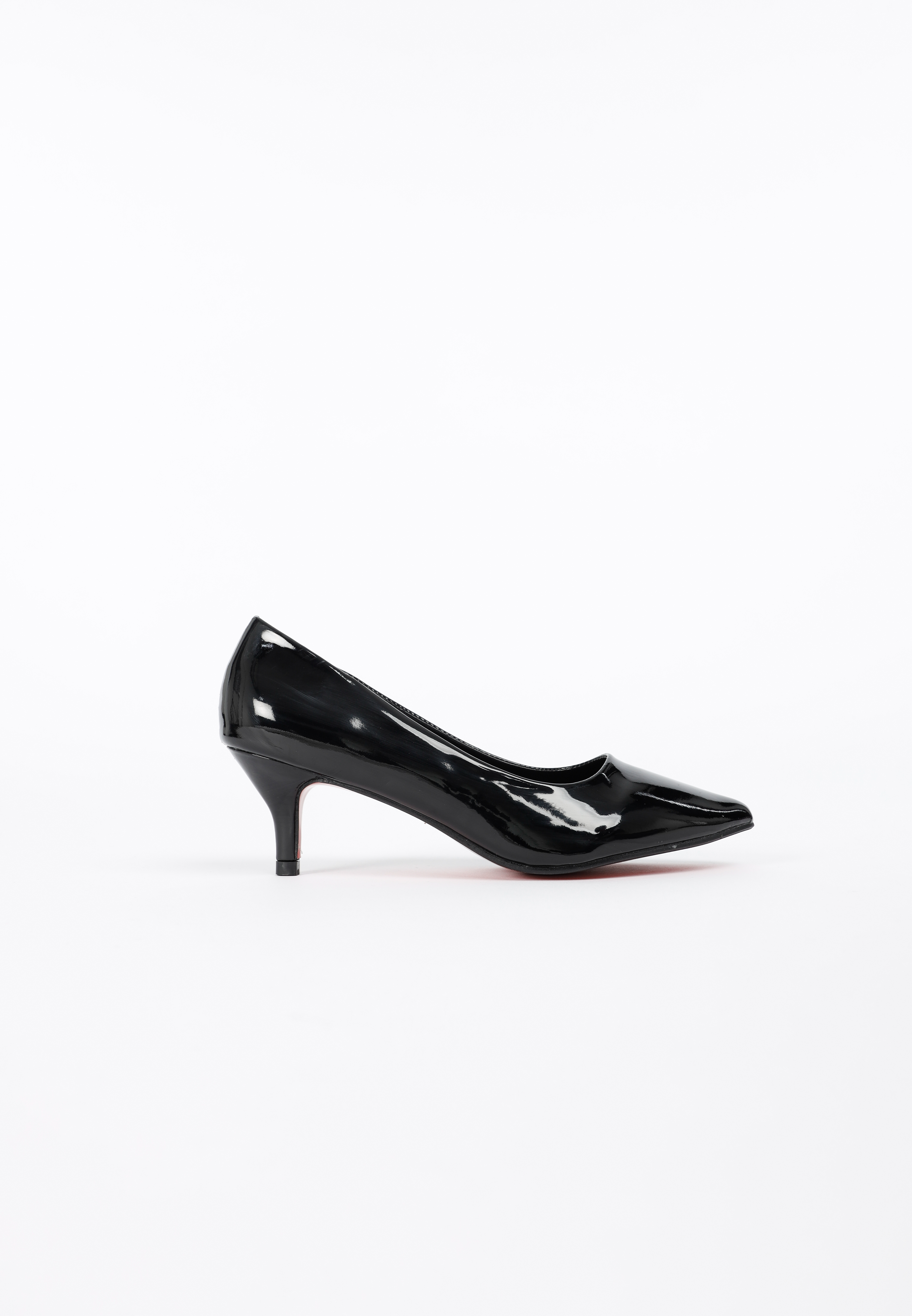 black patent low heels