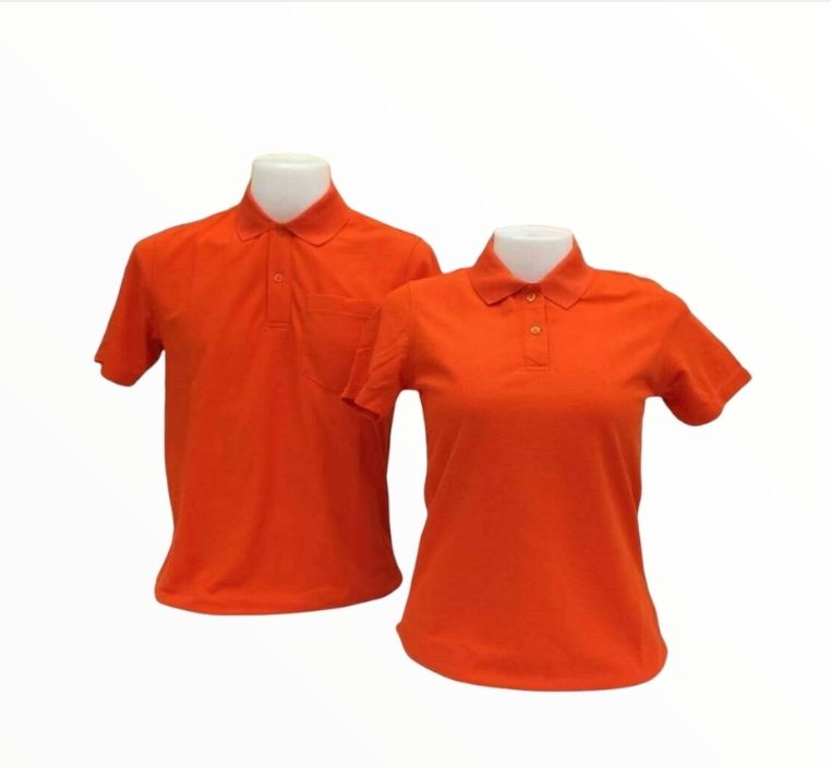 เสื้อโปโลสีส้ม ผ้าทีเคพรีเมี่ยมสีพื้น