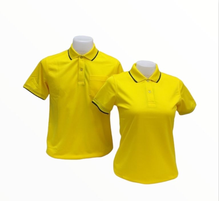 เสื้อโปโลสีเหลือง ผ้าคลูบาลานซ์