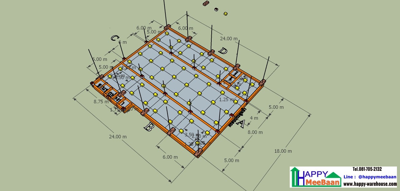 แจกแบบ 3D แจกแบบโกดัง แบบโรงงานพร้อมออฟฟิศและบ้านพักอาศัย